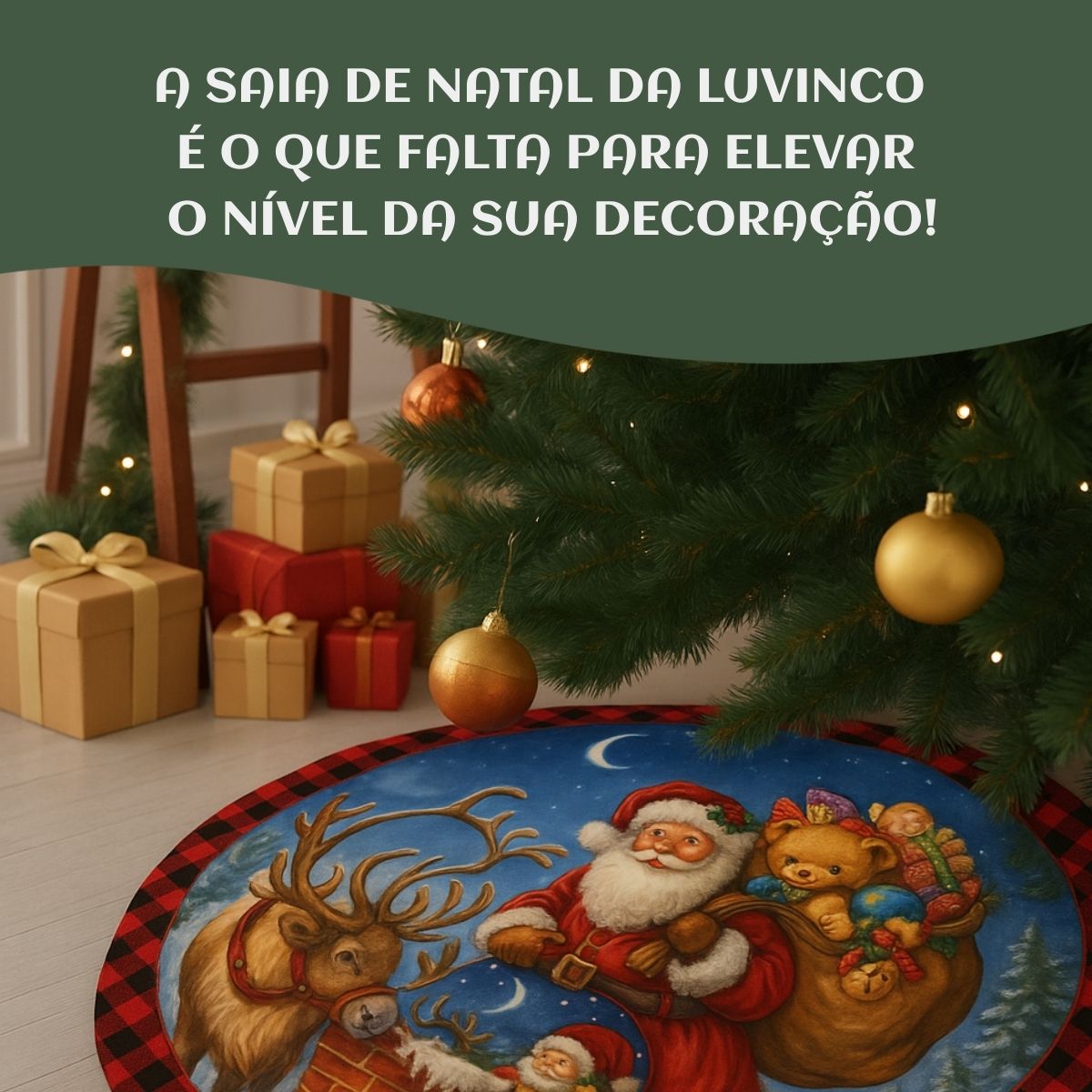 Saia Tapete Base Árvore De Natal Decoração Enfeite Natalino