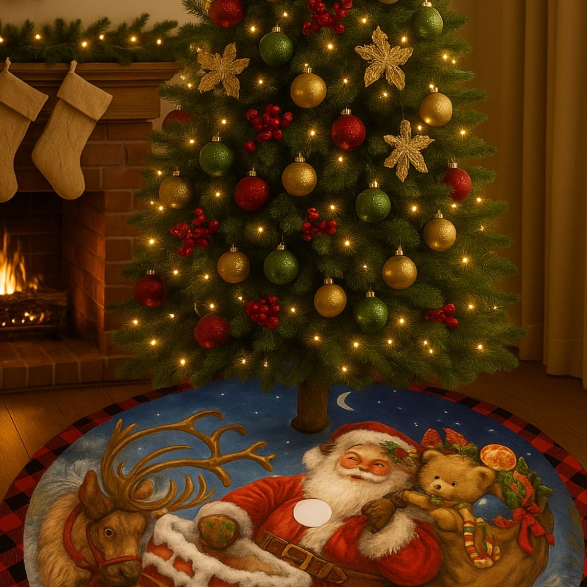 Saia Tapete Base Árvore De Natal Decoração Enfeite Natalino