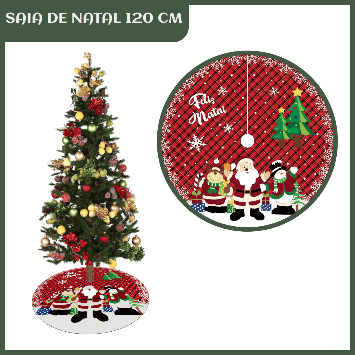 Saia Tapete Base Árvore De Natal Decoração Enfeite Natalino