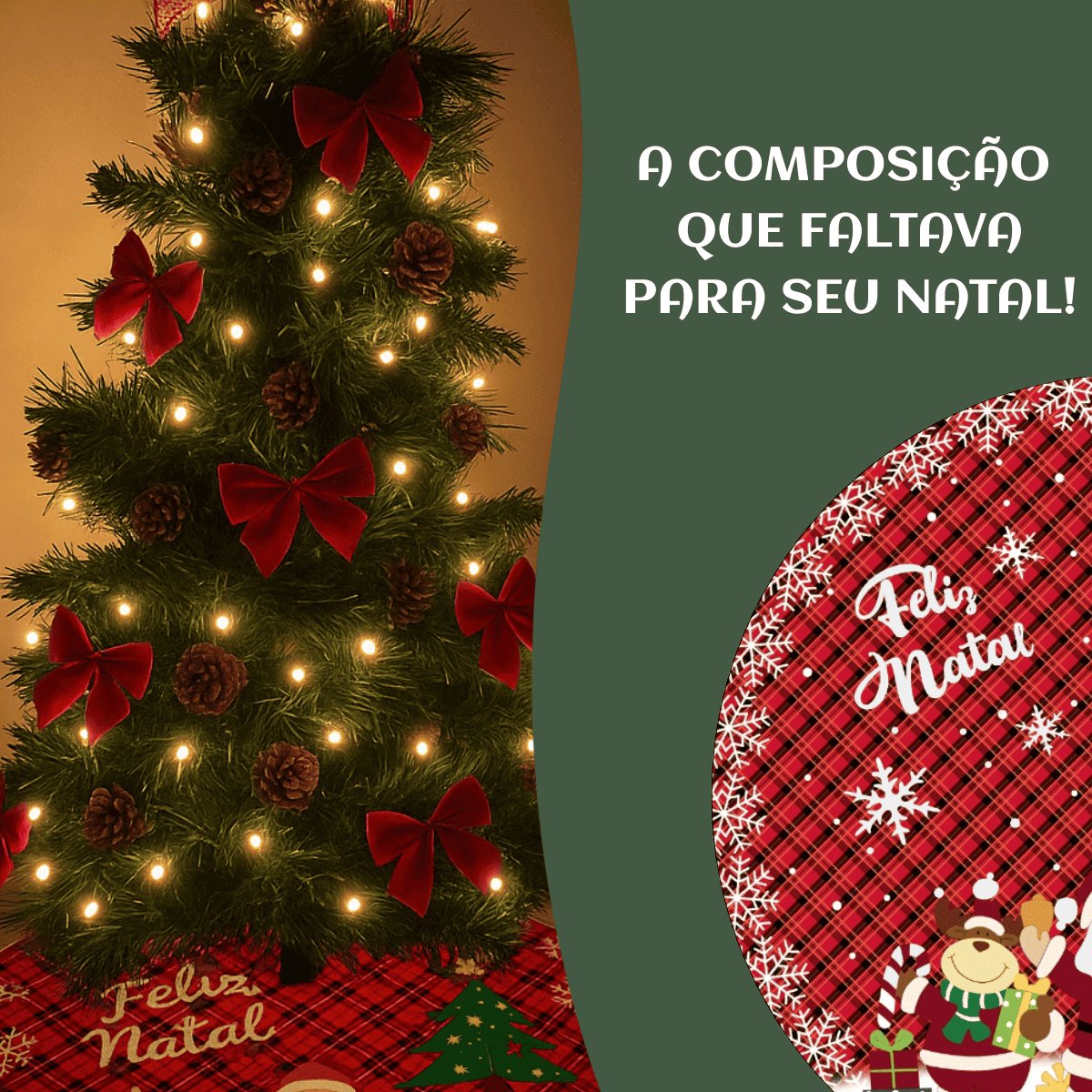 Saia Tapete Base Árvore De Natal Decoração Enfeite Natalino