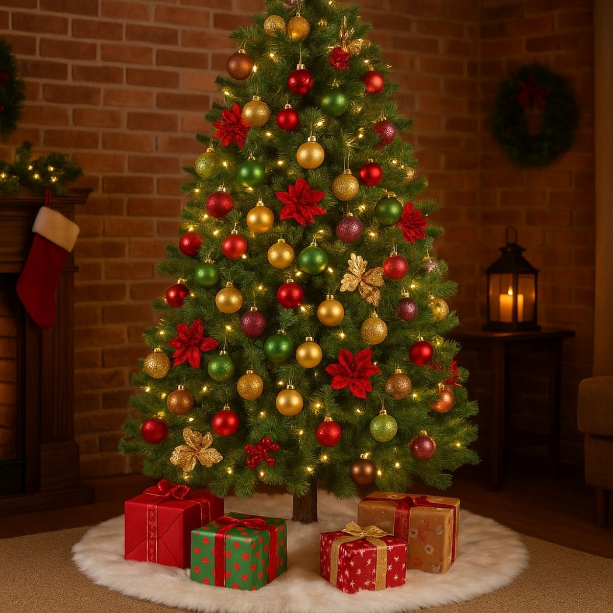 Saia Tapete Base Árvore De Natal Decoração Enfeite Natalino