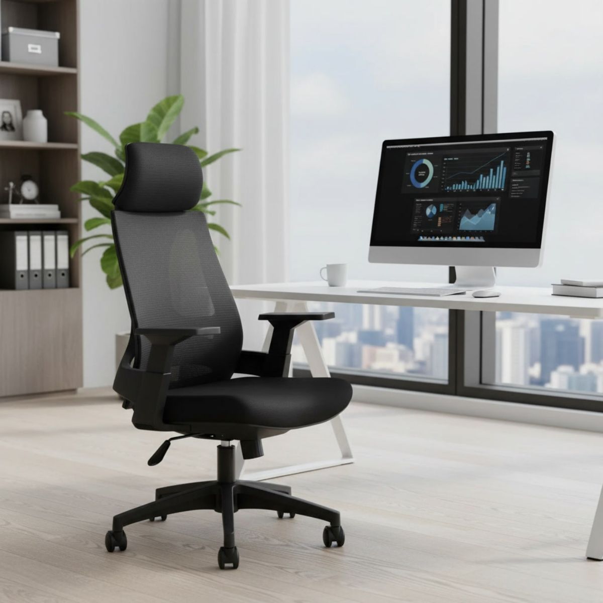 Cadeira De Escritório Ergonômica Seattle Luvinco Presidente Malha Respirável Tela Mesh Braço Ajustável 3D Encosto Lombar