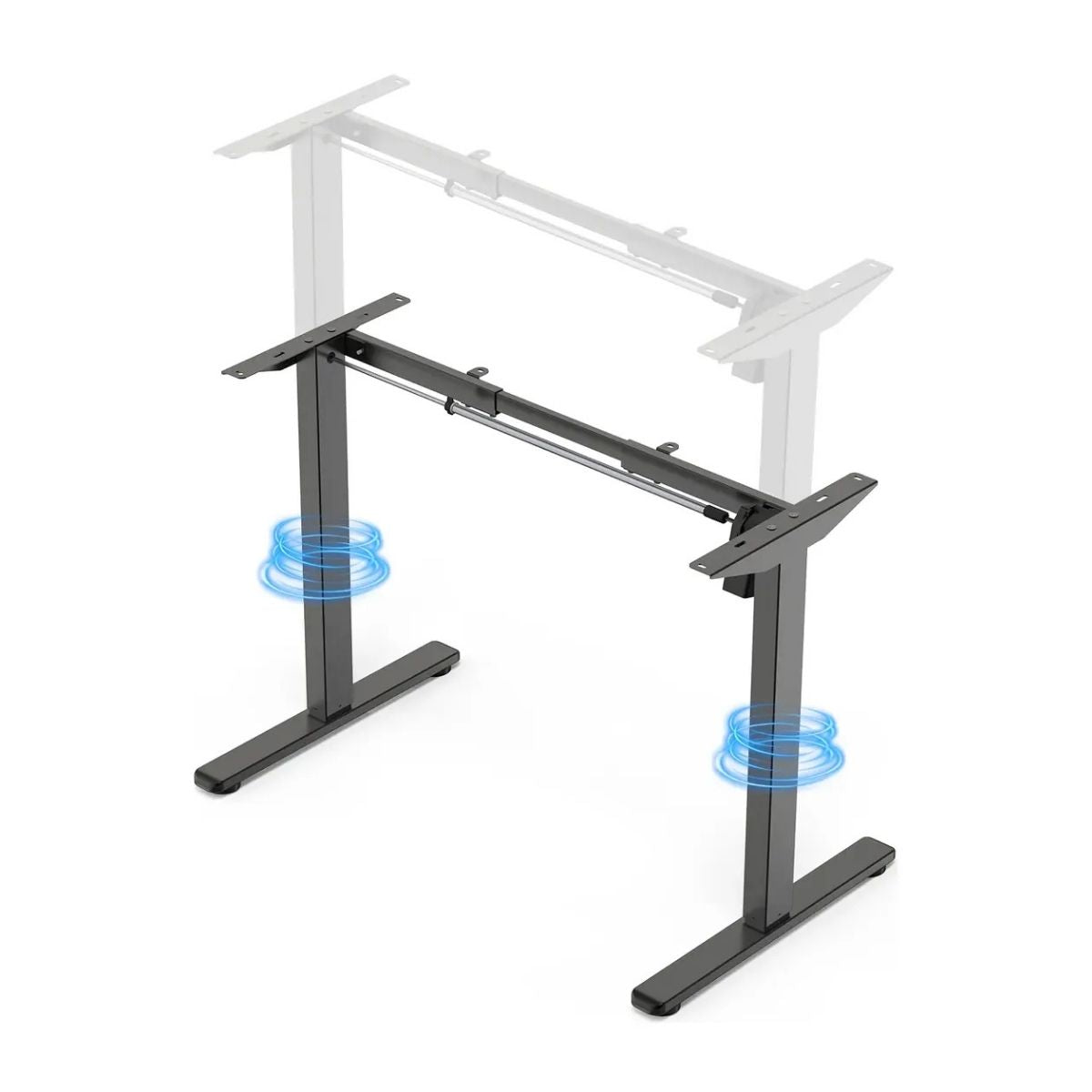 Estrutura De Mesa Elétrica Ergonômica Ajustável C/ Regulagem Altura Estável Escritório Cor Preta ou Branca LuvinCo