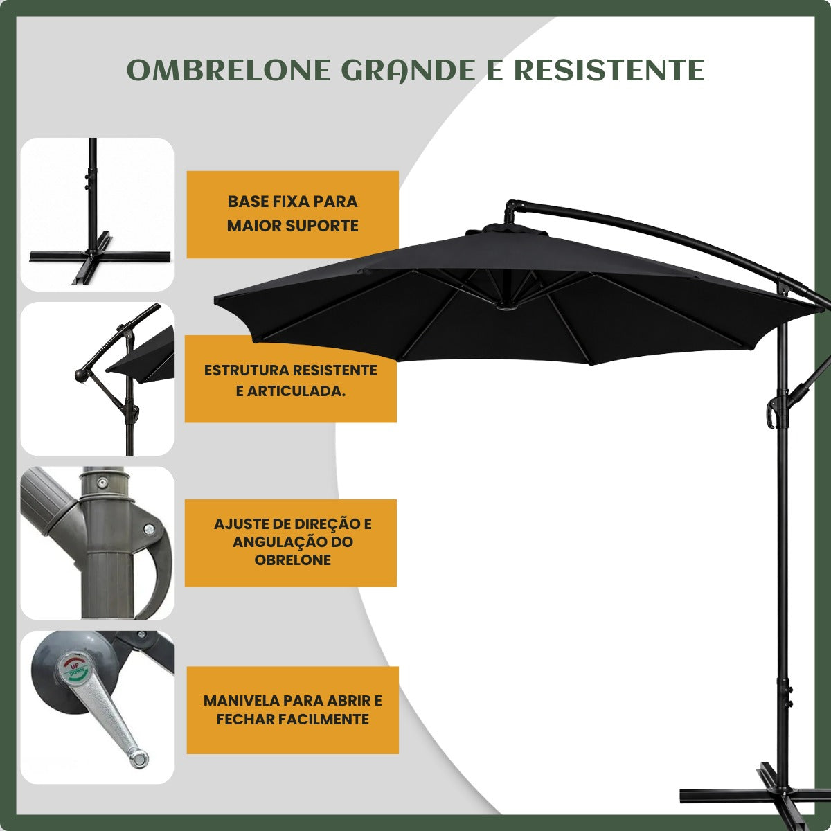 Guarda-sóis Ombrelone Lateral LuvinCo Ombrelone Estrutura Guarda Sol LuvinCo