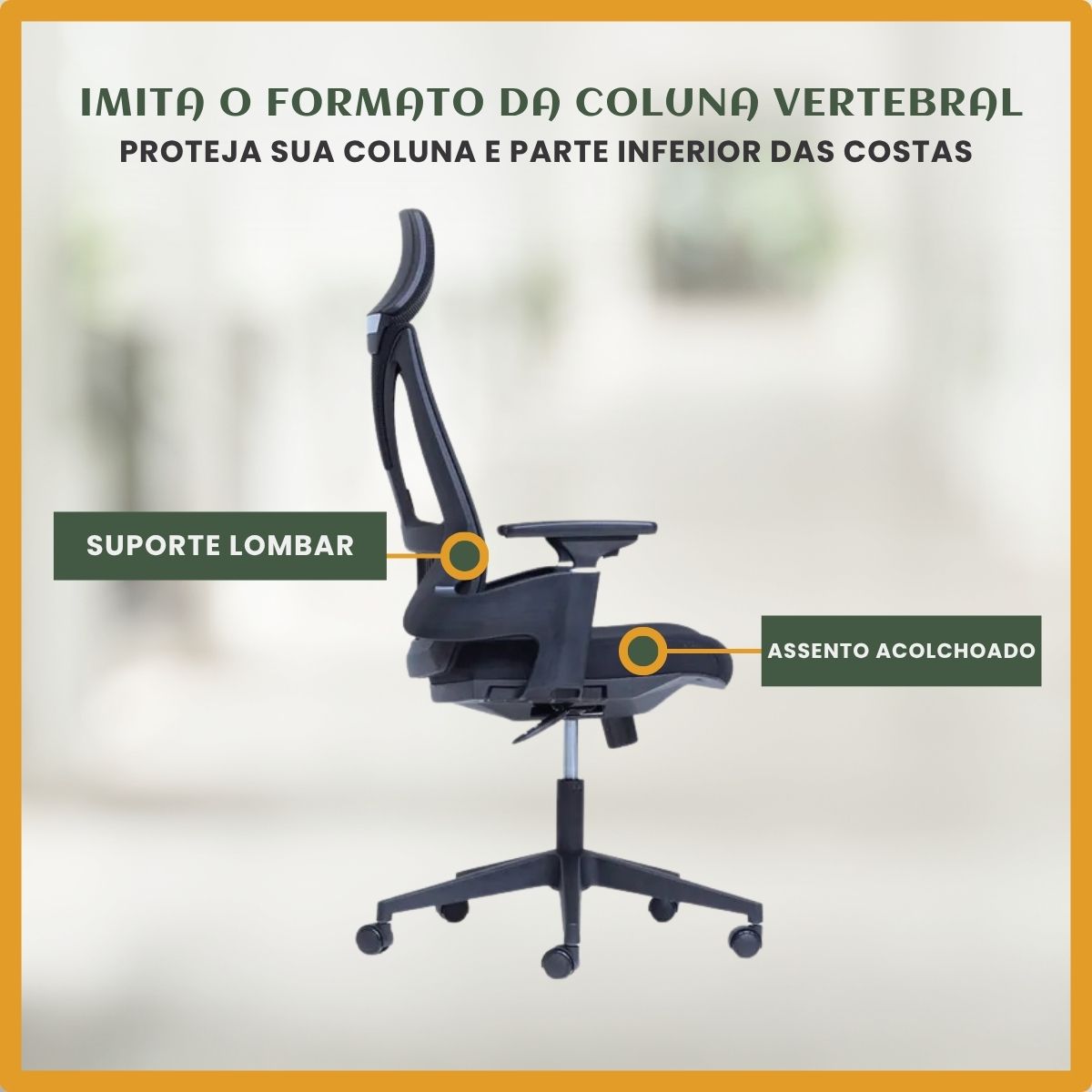 Cadeira De Escritório Ergonômica Seattle Luvinco Presidente Malha Respirável Tela Mesh Braço Ajustável 3D Encosto Lombar