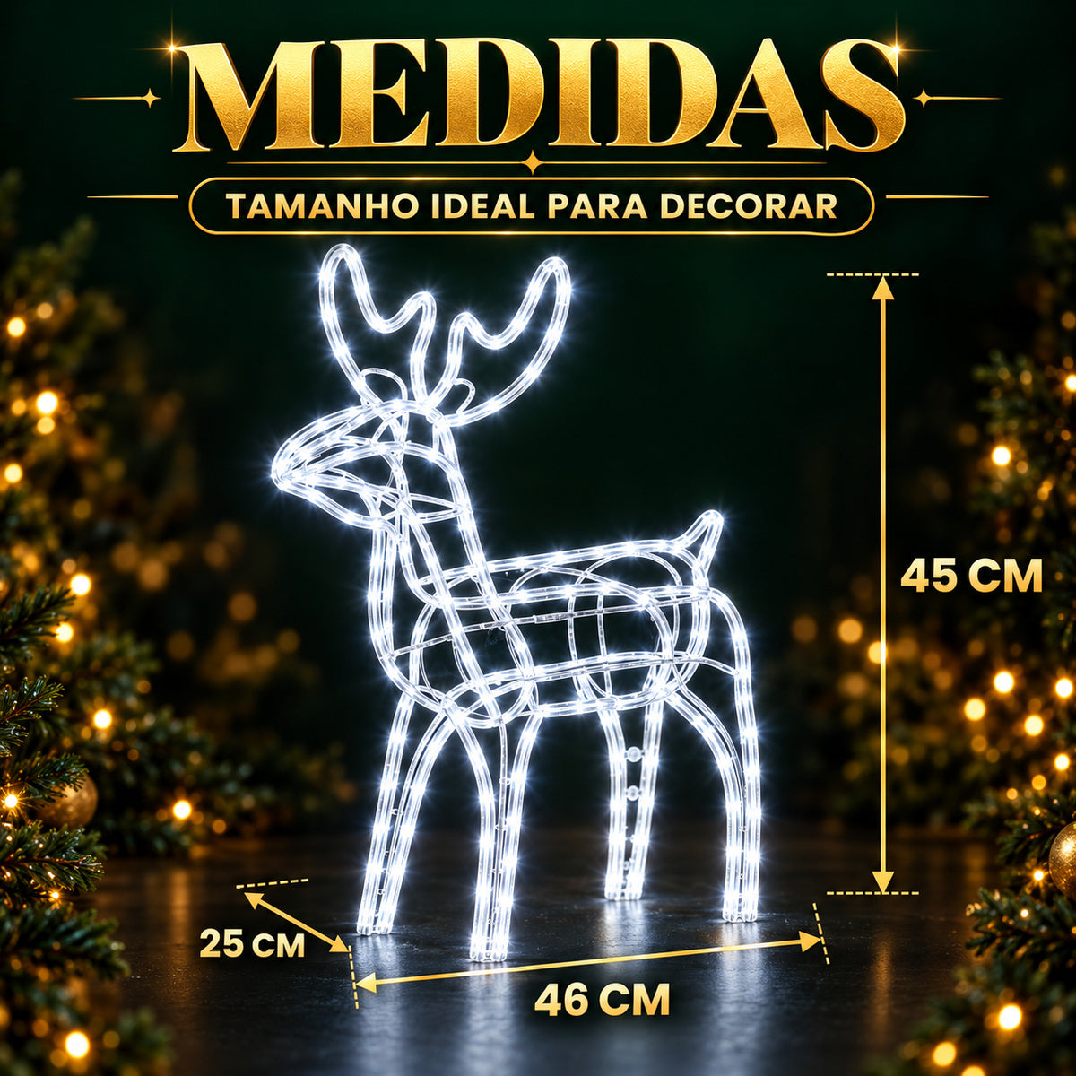 Rena de Natal Papai Noel Pisca Enfeite Decoração Natalina Luxo Luzes Para Jardim Quintal Telhado Luvi