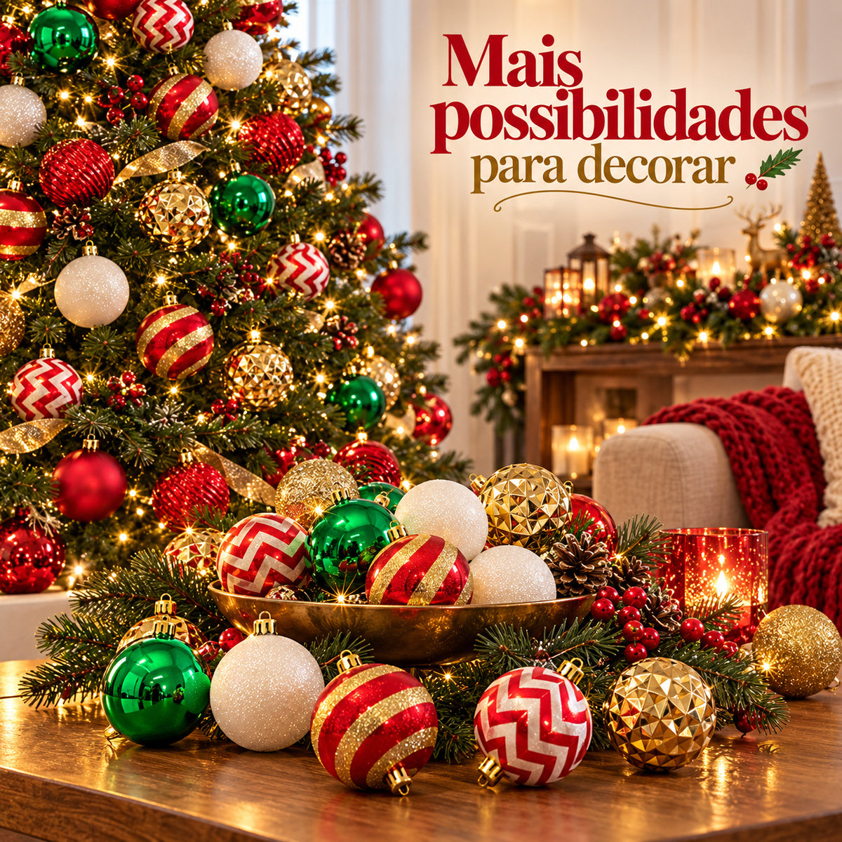 Kit 30 Bolas De Natal 6cm Luxo Decorada Enfeite Decoração Árvore Natal Várias Cores 8 Modelo LuvinCo