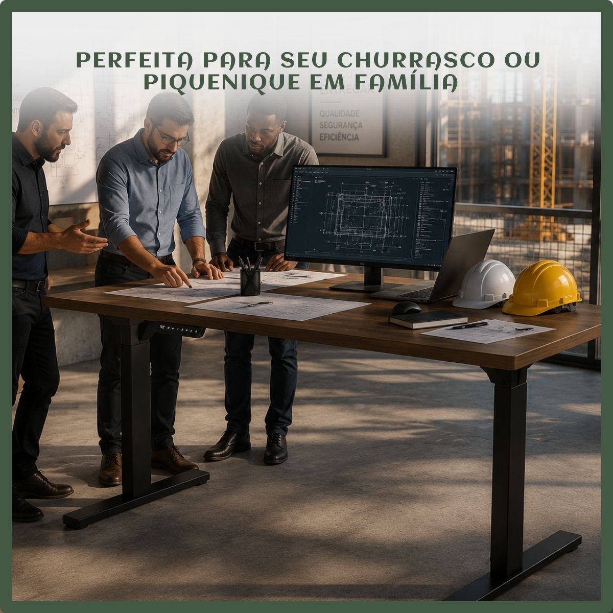 Estrutura De Mesa Elétrica Ergonômica Ajustável C/ Regulagem Altura Estável Escritório Cor Preta ou Branca LuvinCo