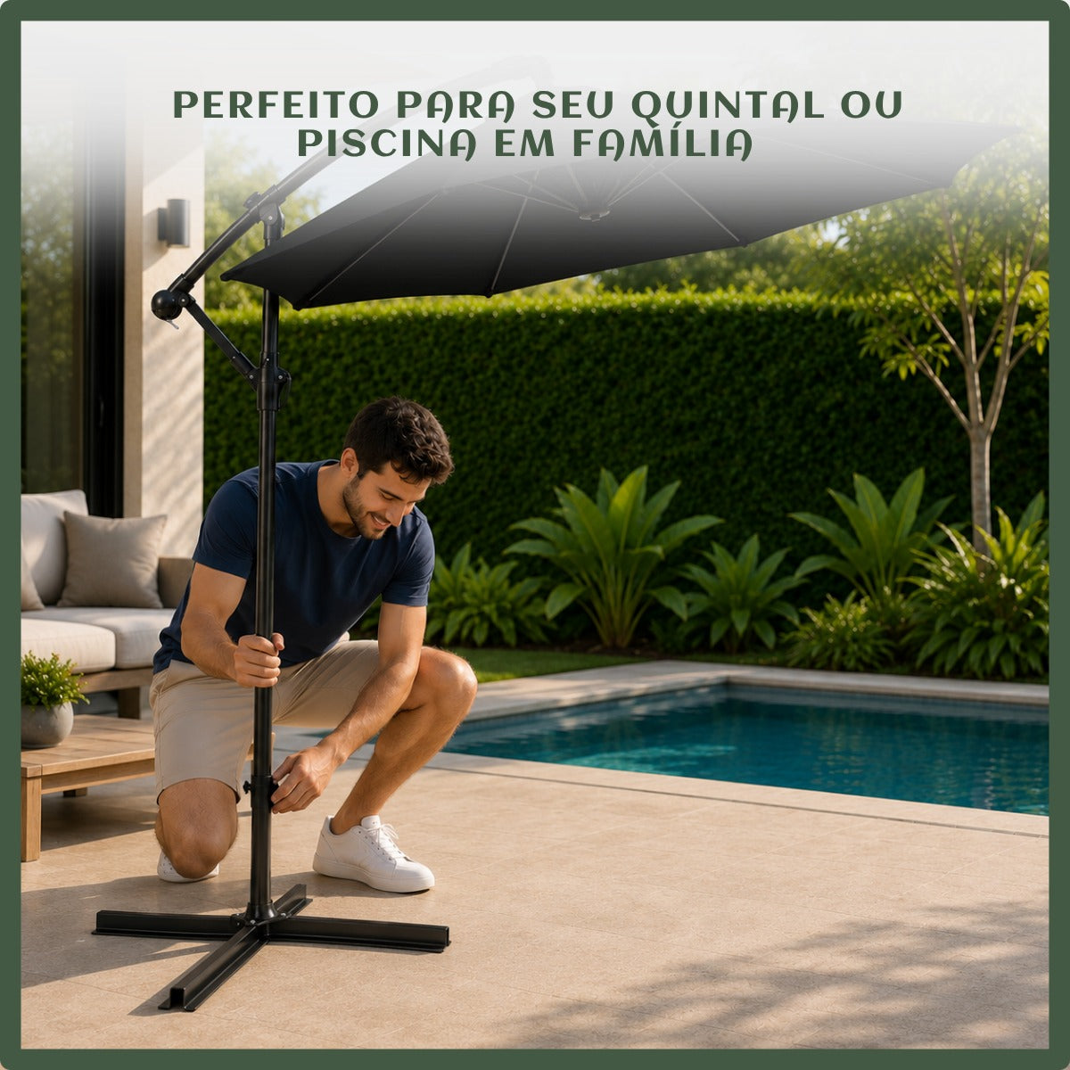 Guarda-sóis Ombrelone Lateral LuvinCo Ombrelone Estrutura Guarda Sol LuvinCo