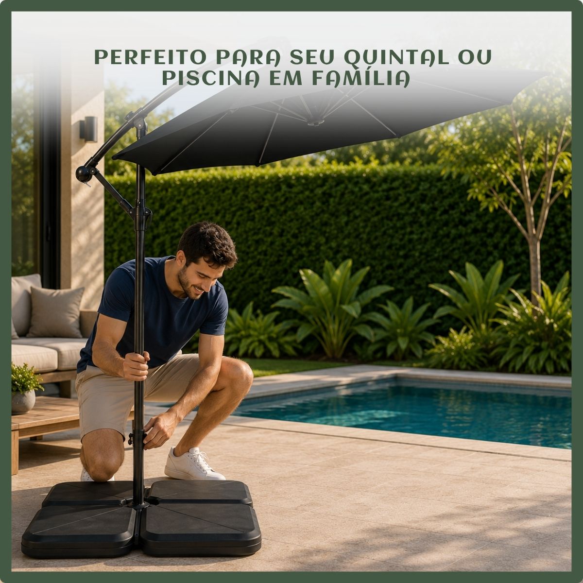Base Ombrelone 60 Litros Guarda Sol Praia Jardim Lateral LuvinCo