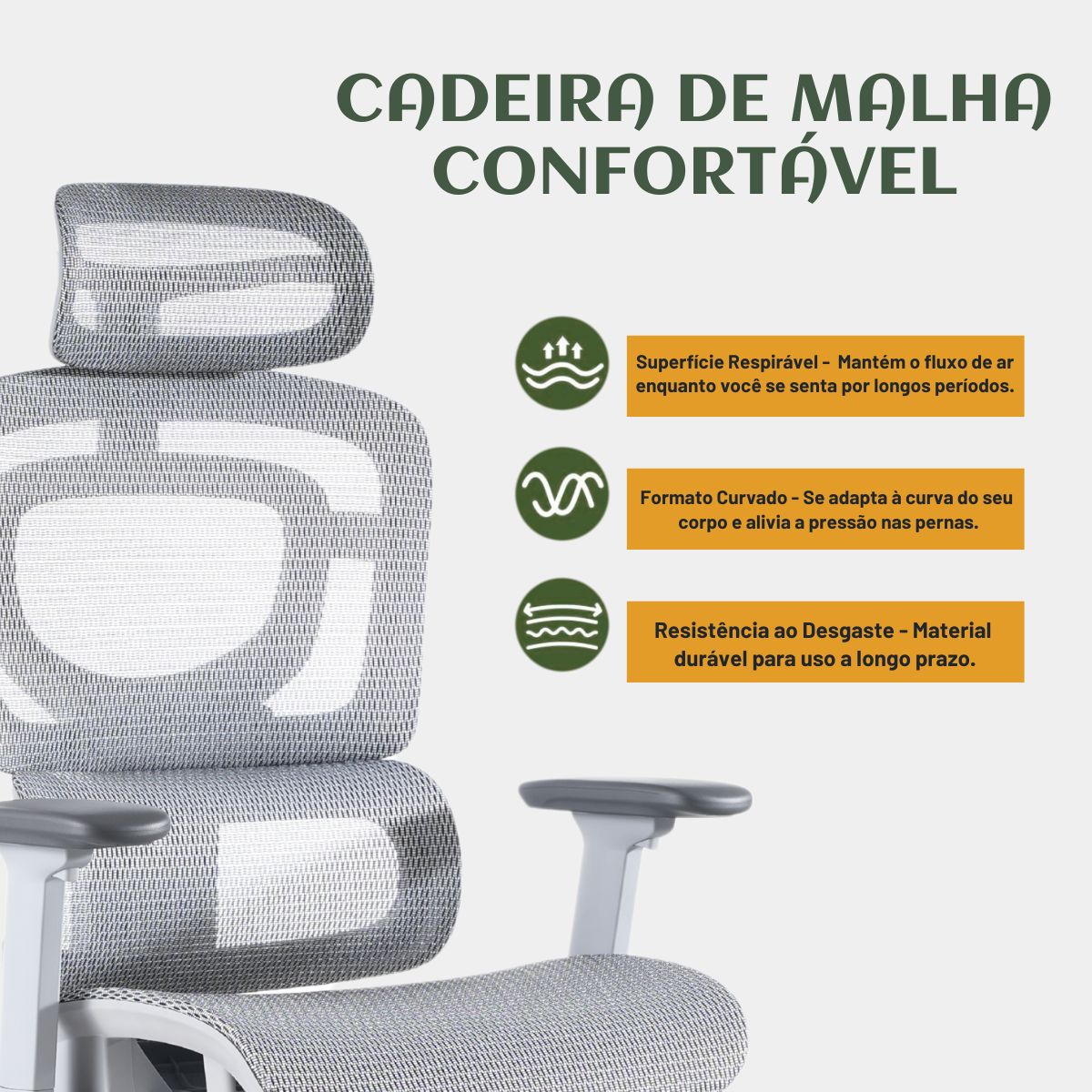 Cadeira De Escritório Ergonômica Mônaco BT07 e WT07 Preto e Branco Luvinco Malha Respirável com Suporte Lombar Adaptável Apoio para Pés Retrátil Encosto Ajustável Seis Posições Suporta 200kg