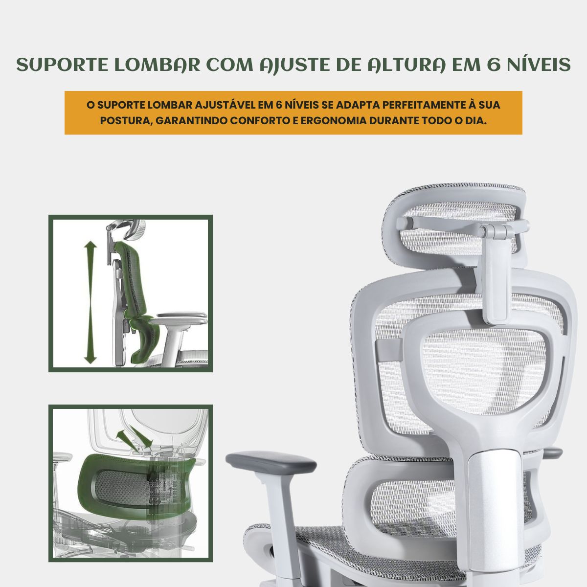 Cadeira De Escritório Ergonômica Mônaco BT07 e WT07 Preto e Branco Luvinco Malha Respirável com Suporte Lombar Adaptável Apoio para Pés Retrátil Encosto Ajustável Seis Posições Suporta 200kg