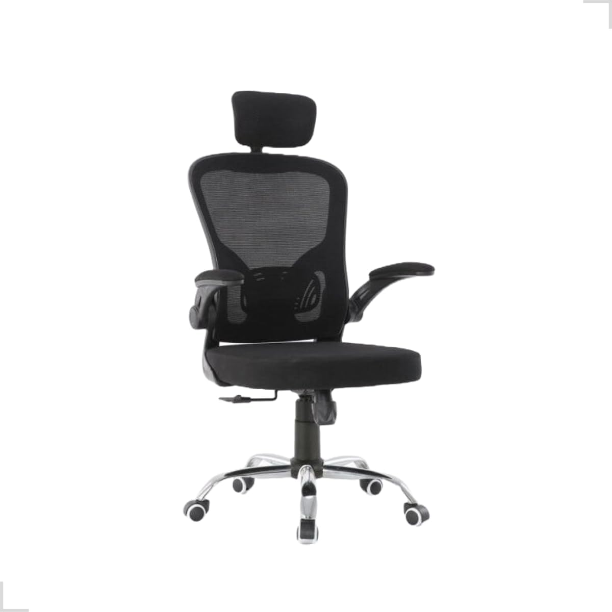 Cadeira De Escritório Ergonômica Giratória Boston B100/G100 Cor Preta/Cinza Com Estofado Mesh e Ajuste Lombar Luvinco