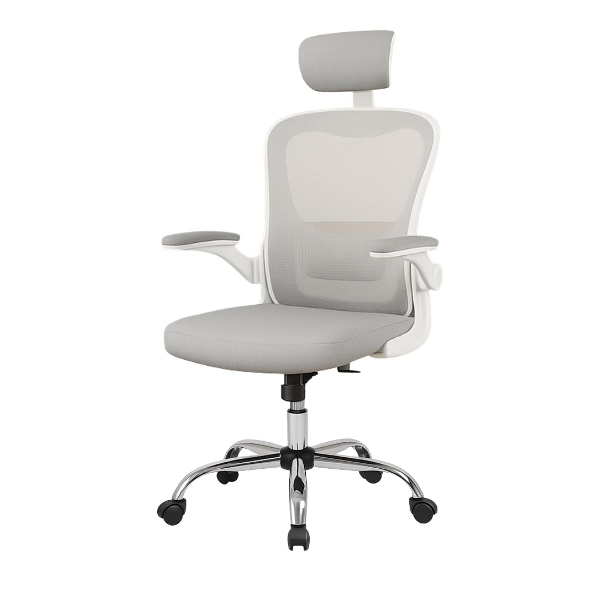 Cadeira De Escritório Ergonômica Giratória Boston B100/G100 Cor Preta/Cinza Com Estofado Mesh e Ajuste Lombar Luvinco