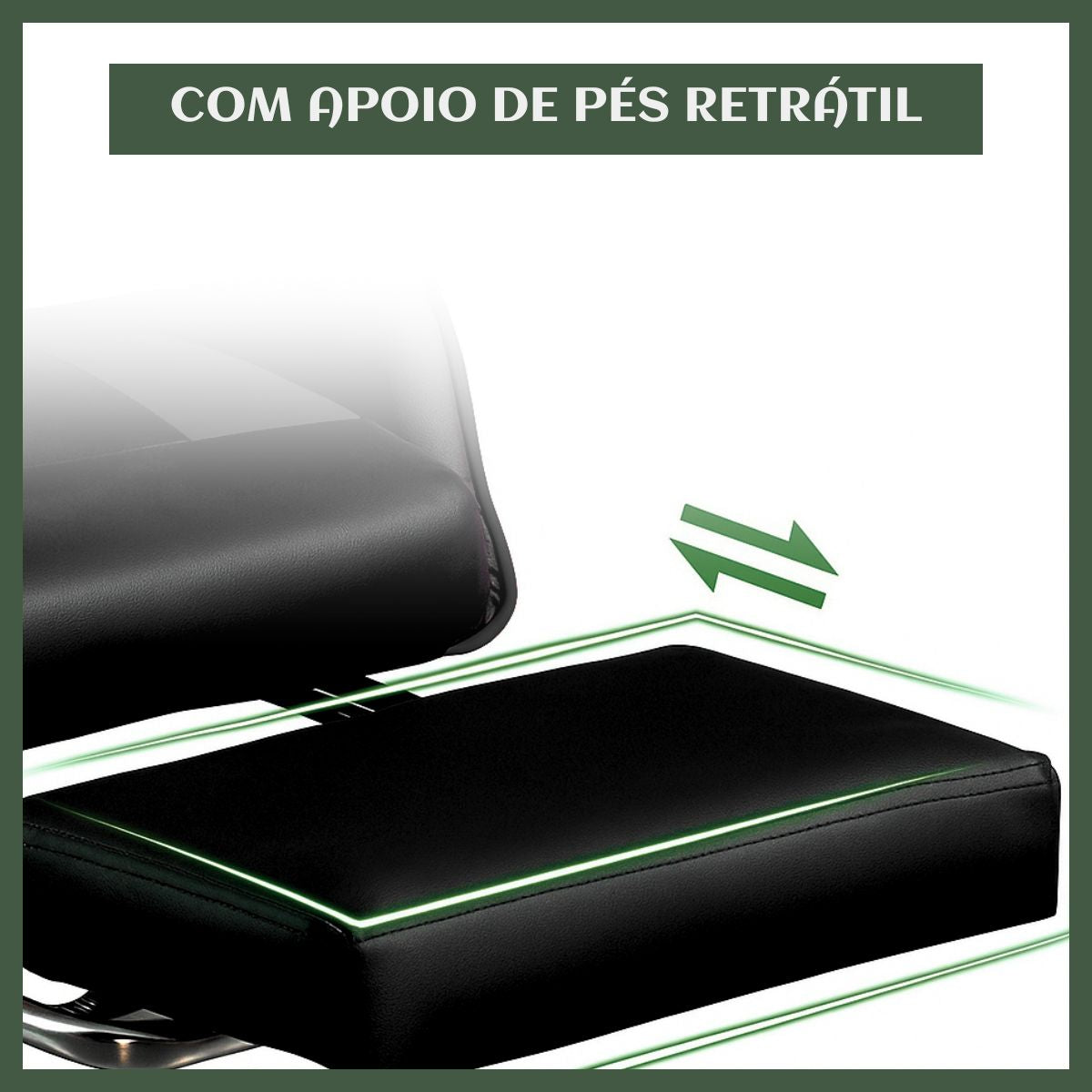 Cadeira De Escritório Gamer Nitro Ergonômica Estofado Couro Sintético Reclinável Altura Ajustável Apoio Para Pés LuvinCo