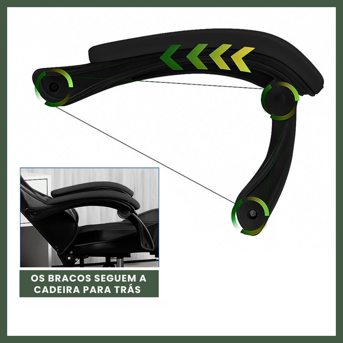 Cadeira De Escritório Gamer Nitro Ergonômica Estofado Couro Sintético Reclinável Altura Ajustável Apoio Para Pés LuvinCo