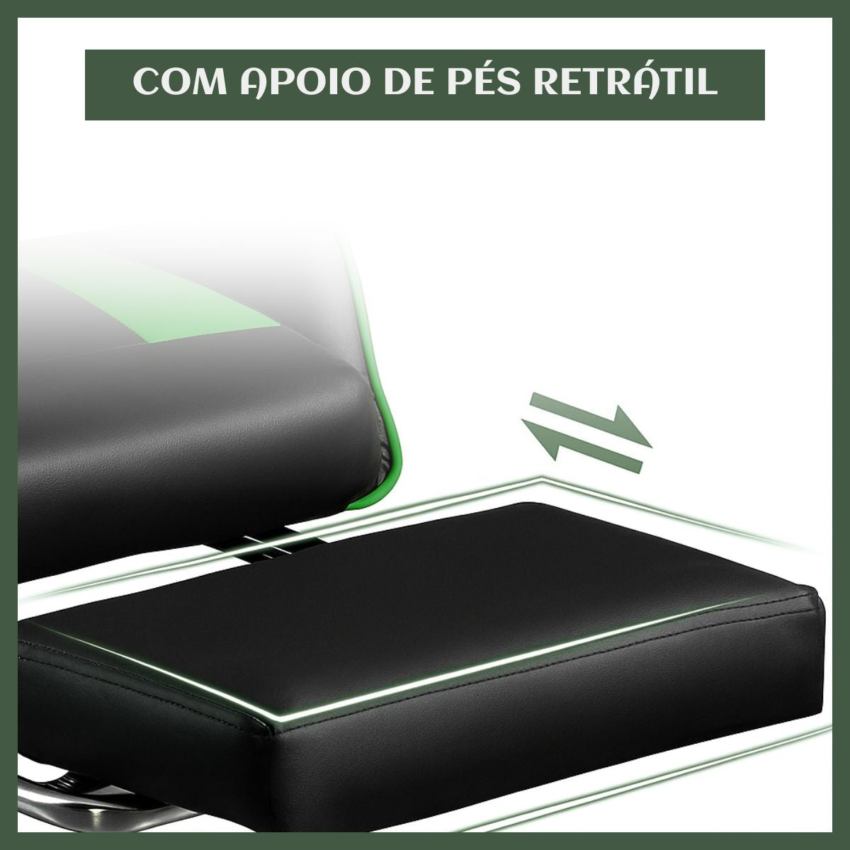 Cadeira De Escritório Gamer Nitro Ergonômica Estofado Couro Sintético Reclinável Altura Ajustável Apoio Para Pés LuvinCo
