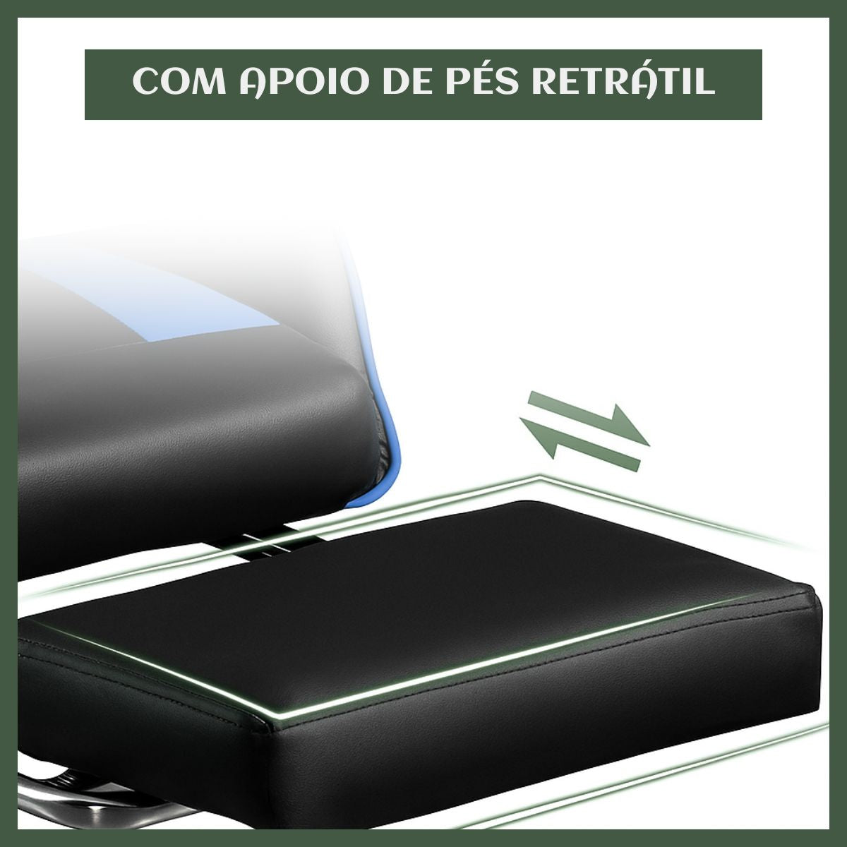 Cadeira De Escritório Gamer Nitro Ergonômica Estofado Couro Sintético Reclinável Altura Ajustável Apoio Para Pés LuvinCo