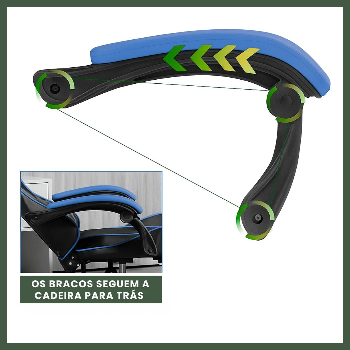 Cadeira De Escritório Gamer Nitro Ergonômica Estofado Couro Sintético Reclinável Altura Ajustável Apoio Para Pés LuvinCo