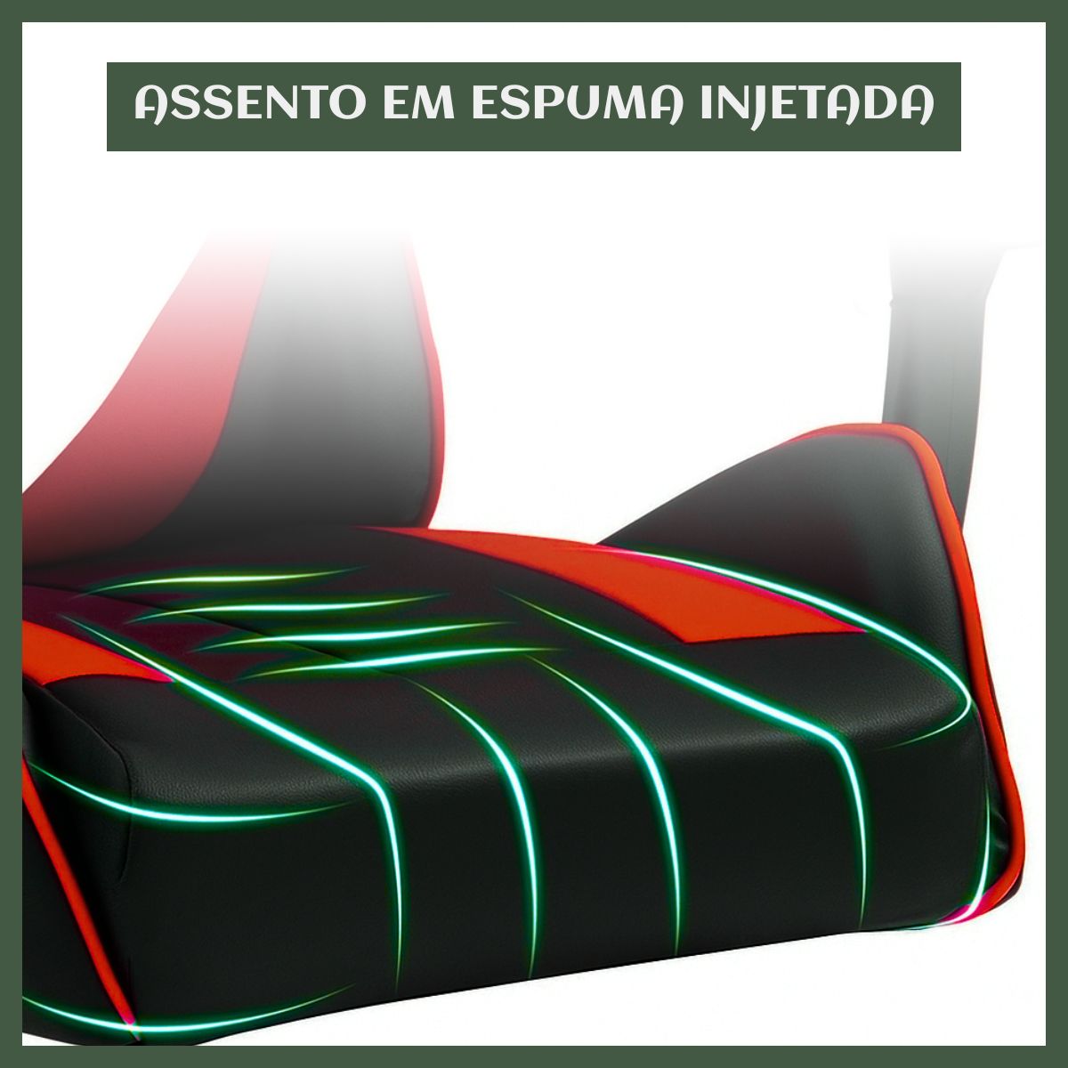 Cadeira De Escritório Gamer Nitro Ergonômica Estofado Couro Sintético Reclinável Altura Ajustável Apoio Para Pés LuvinCo