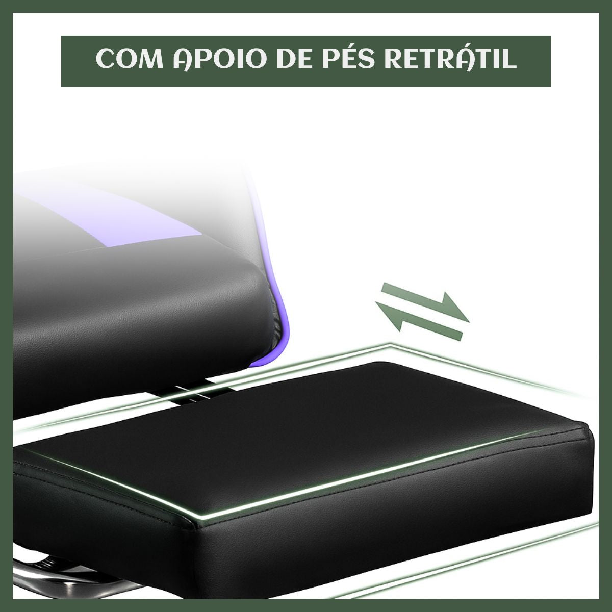 Cadeira De Escritório Gamer Nitro Ergonômica Estofado Couro Sintético Reclinável Altura Ajustável Apoio Para Pés LuvinCo
