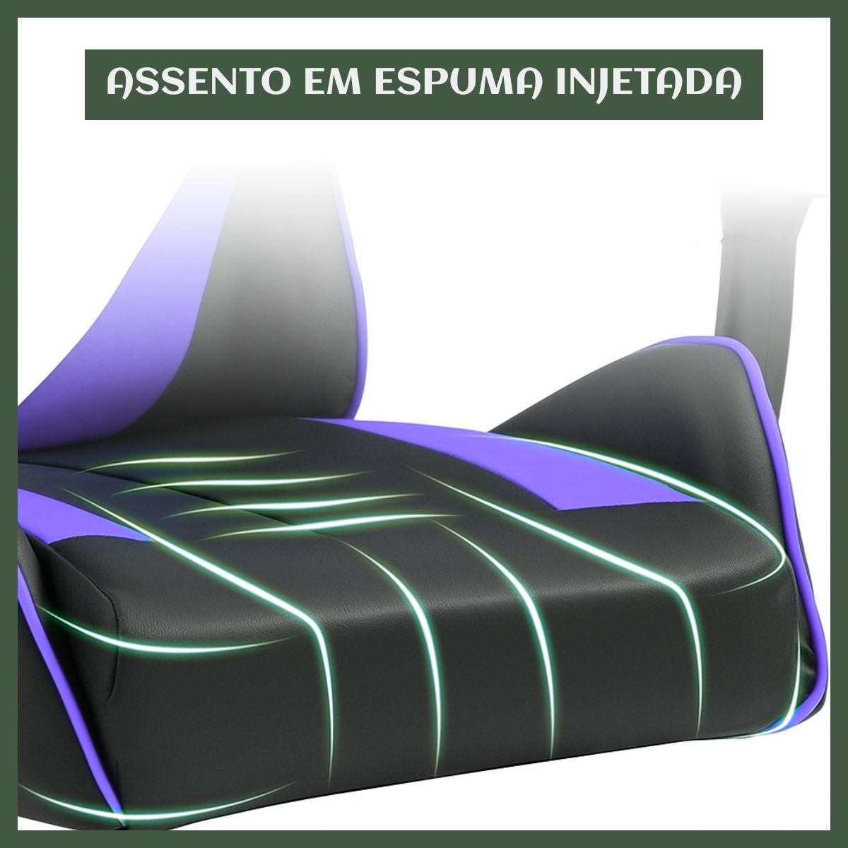 Cadeira De Escritório Gamer Nitro Ergonômica Estofado Couro Sintético Reclinável Altura Ajustável Apoio Para Pés LuvinCo