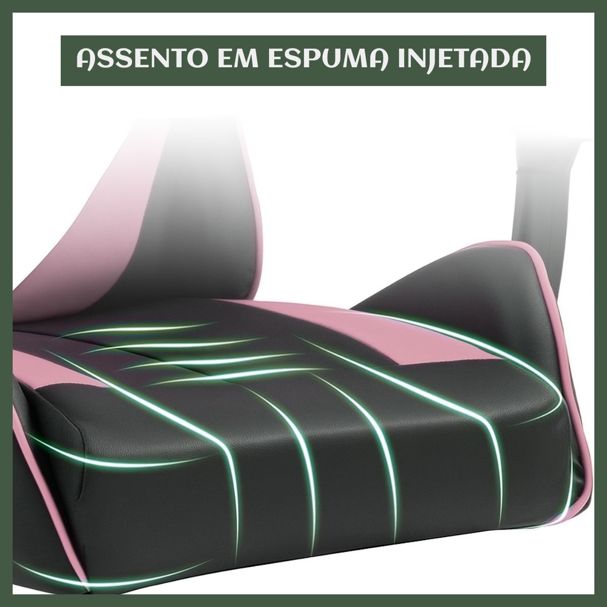Cadeira De Escritório Gamer Nitro Ergonômica Estofado Couro Sintético Reclinável Altura Ajustável Apoio Para Pés LuvinCo