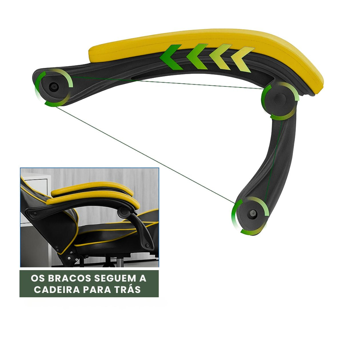 Cadeira De Escritório Gamer Nitro Ergonômica Estofado Couro Sintético Reclinável Altura Ajustável Apoio Para Pés LuvinCo