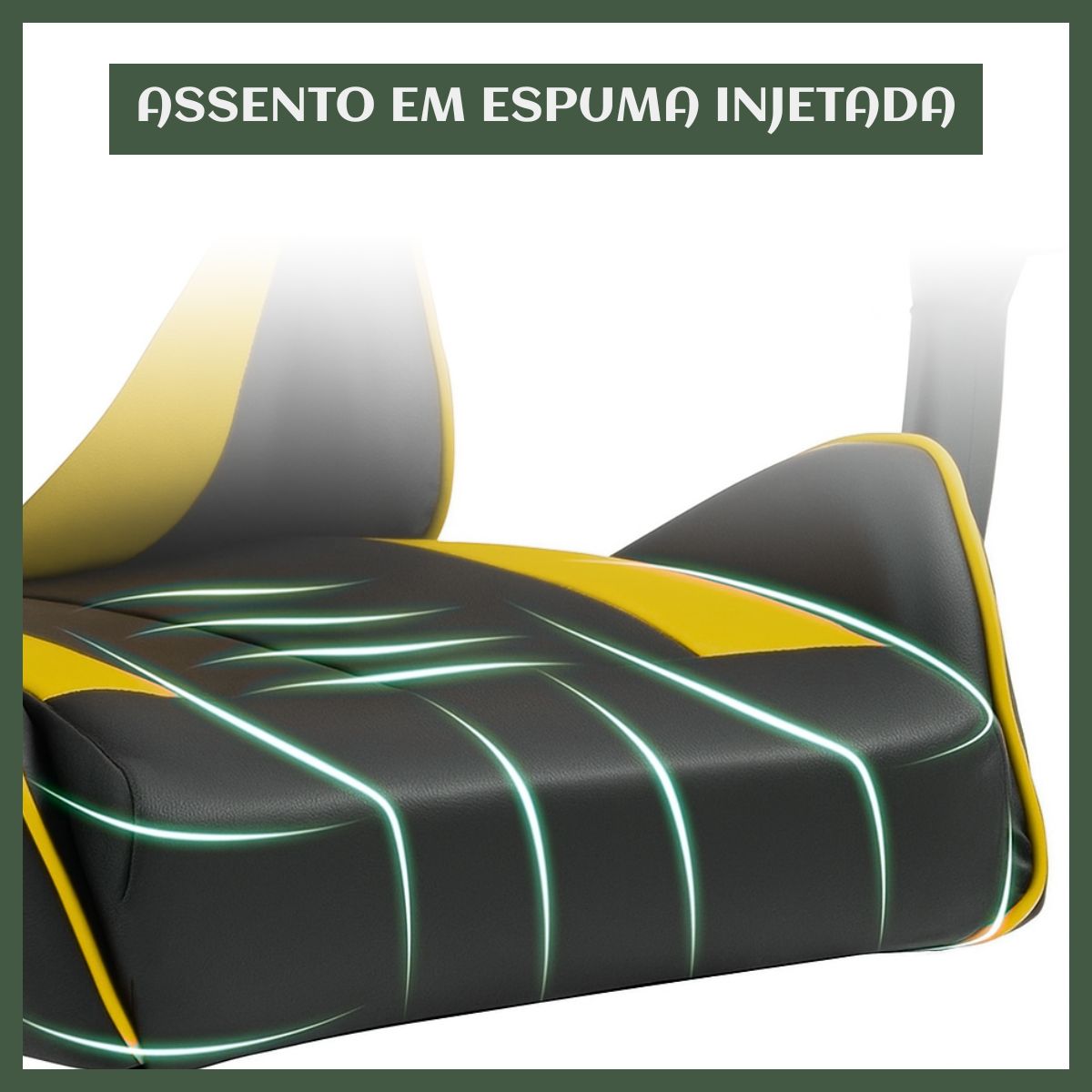 Cadeira De Escritório Gamer Nitro Ergonômica Estofado Couro Sintético Reclinável Altura Ajustável Apoio Para Pés LuvinCo