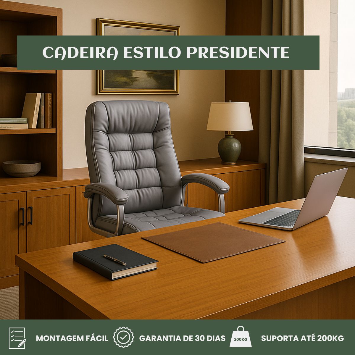 Cadeira De Escritório Miami Preta Presidente Ergonômica Tecnológica Com 42 Molas Ensacadas Revestimento Pillow Top LuvinCo