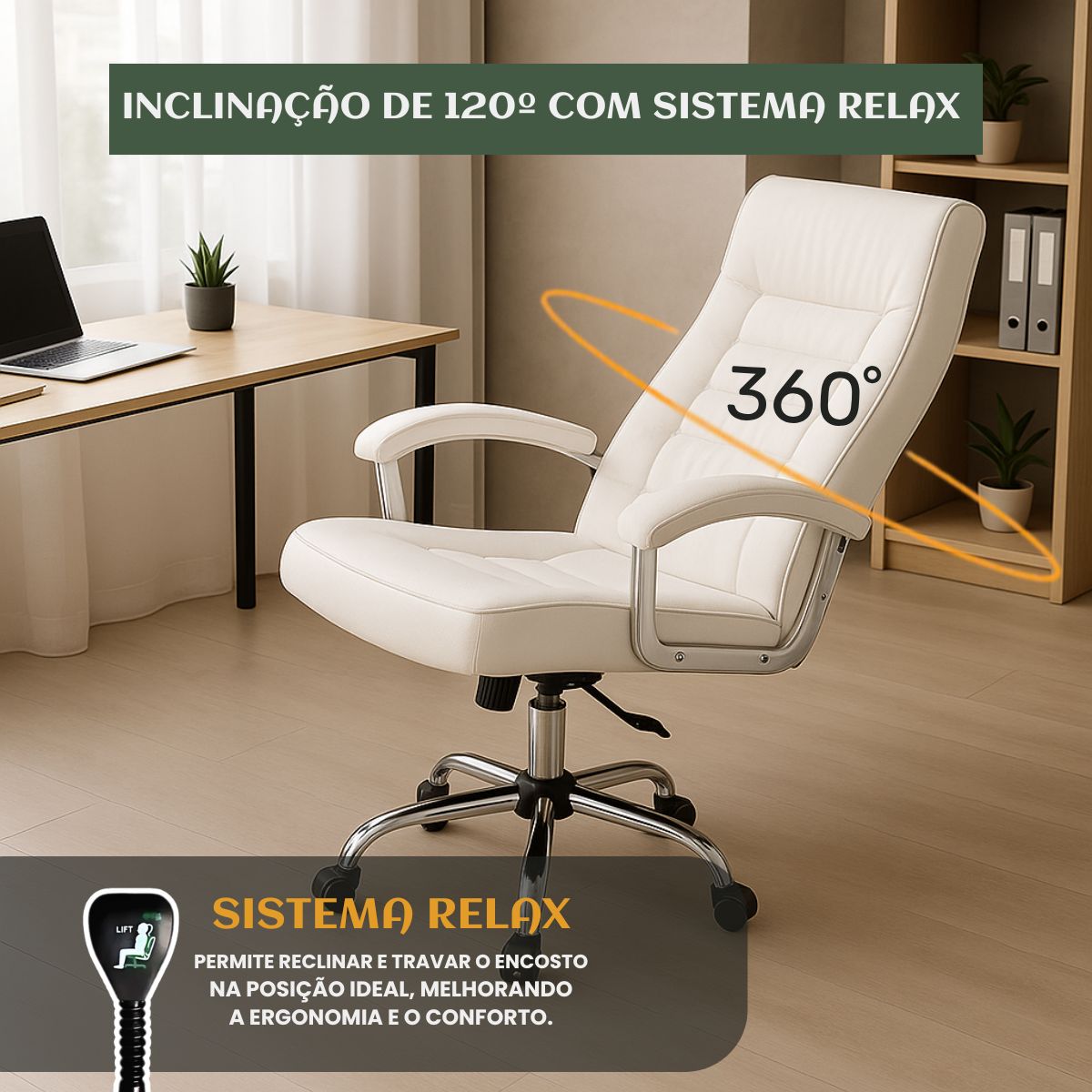 Cadeira De Escritório Miami Preta Presidente Ergonômica Tecnológica Com 42 Molas Ensacadas Revestimento Pillow Top LuvinCo