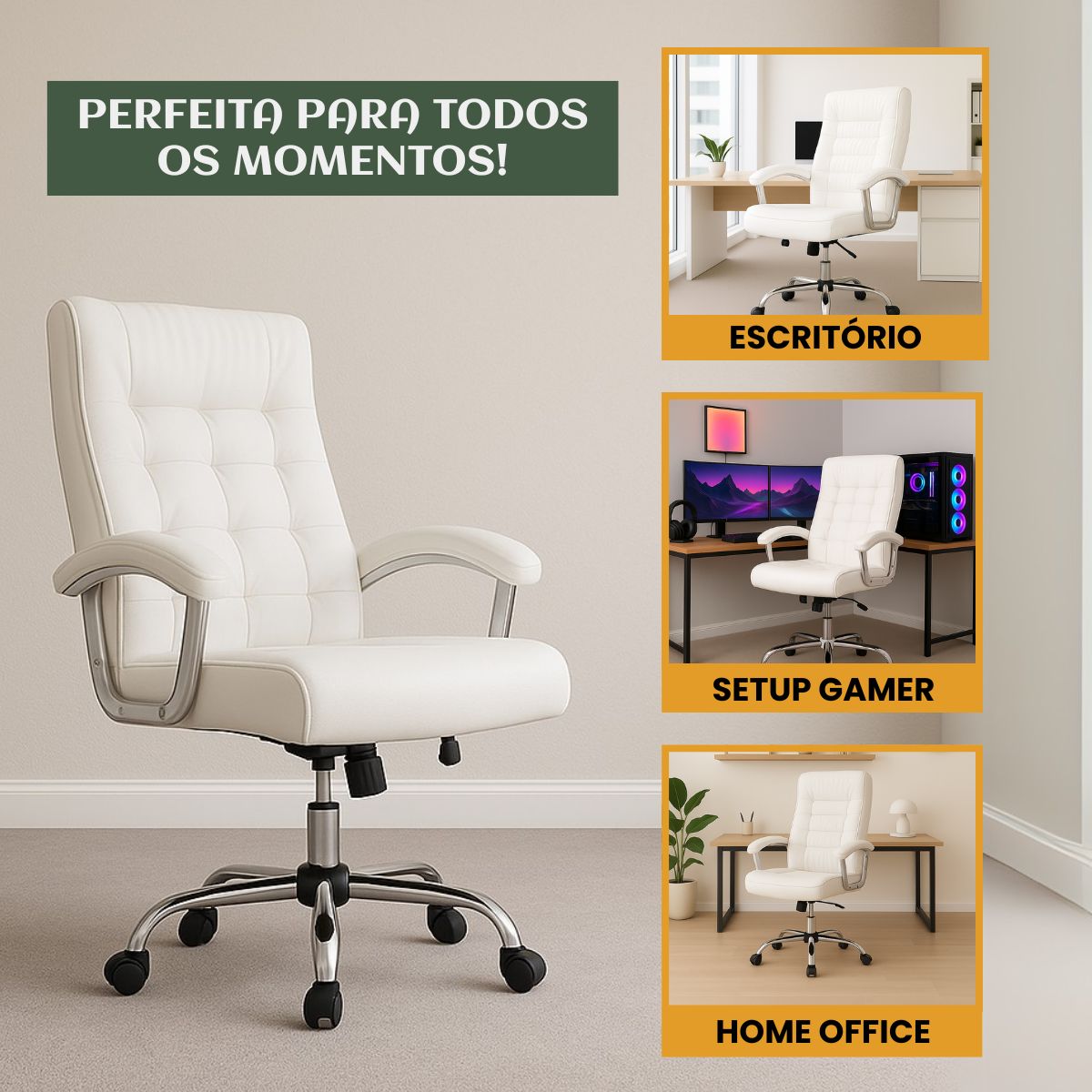 Cadeira De Escritório Miami Preta Presidente Ergonômica Tecnológica Com 42 Molas Ensacadas Revestimento Pillow Top LuvinCo