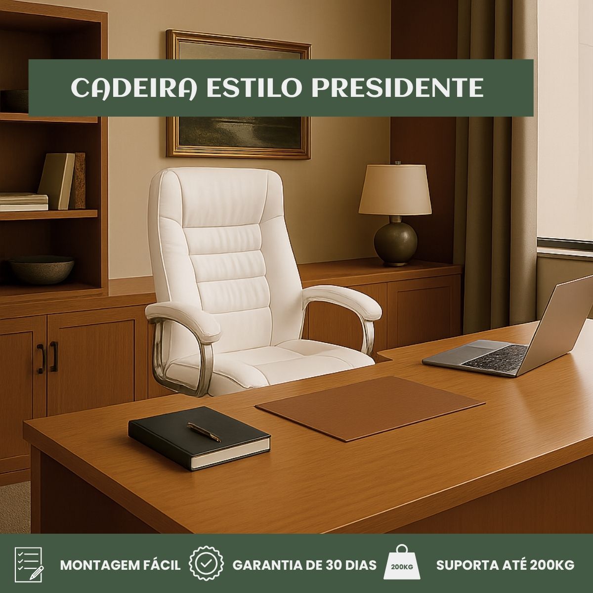 Cadeira De Escritório Miami Preta Presidente Ergonômica Tecnológica Com 42 Molas Ensacadas Revestimento Pillow Top LuvinCo