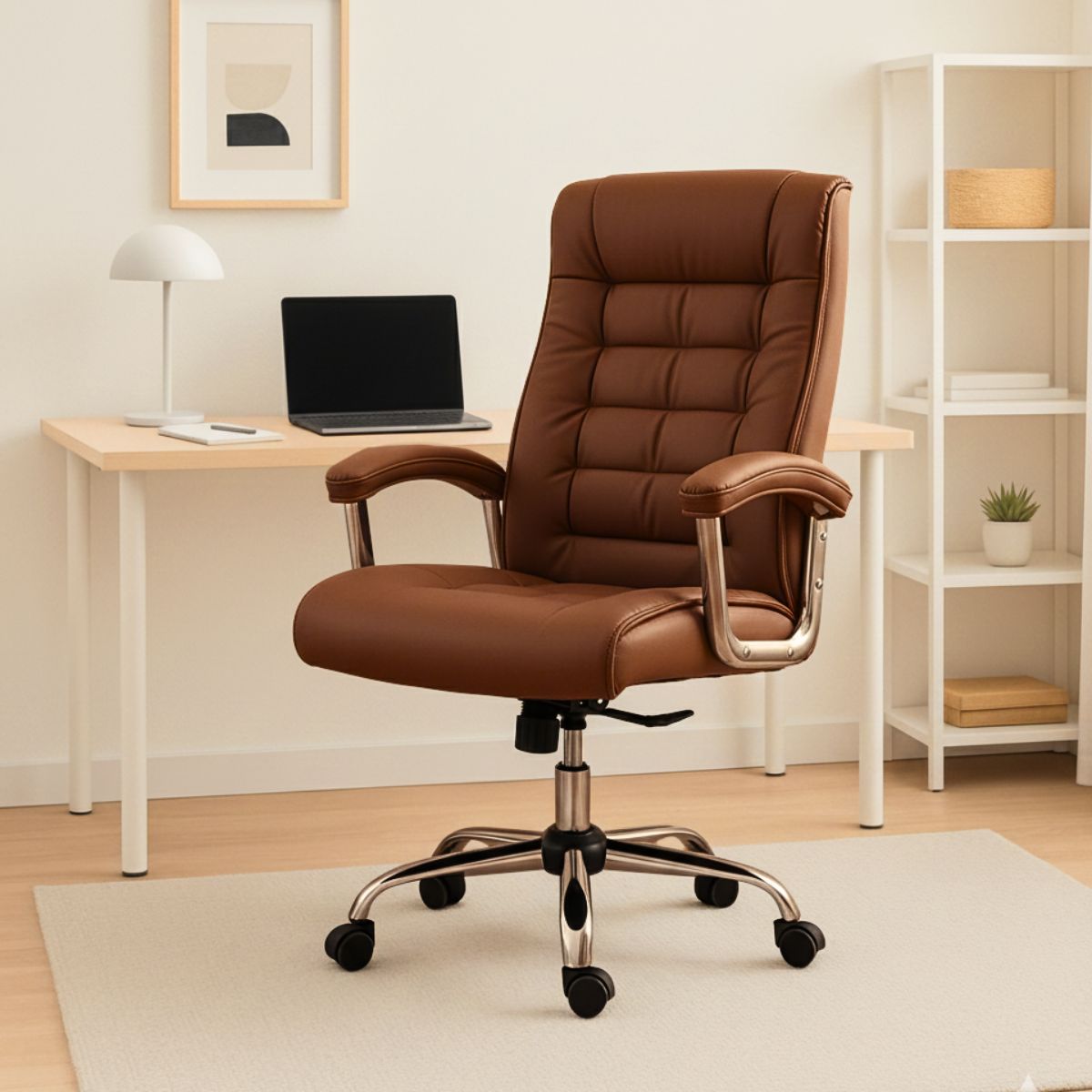 Cadeira De Escritório Miami Preta Presidente Ergonômica Tecnológica Com 42 Molas Ensacadas Revestimento Pillow Top LuvinCo