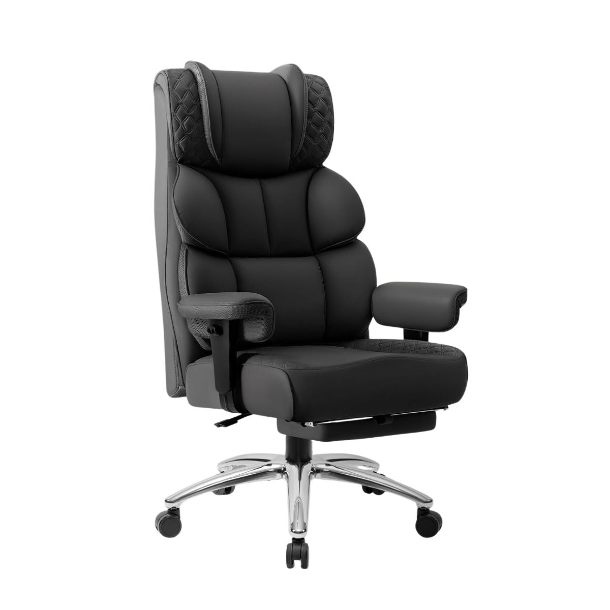 Cadeira de Escritorio Poltrona Berlim Gamer Ergonômica Couro Sintético Pillow Top Reclinável Suporte Lombar Apoio de Pés e Braços Macio Resistente Suporta 200kg LuvinCo