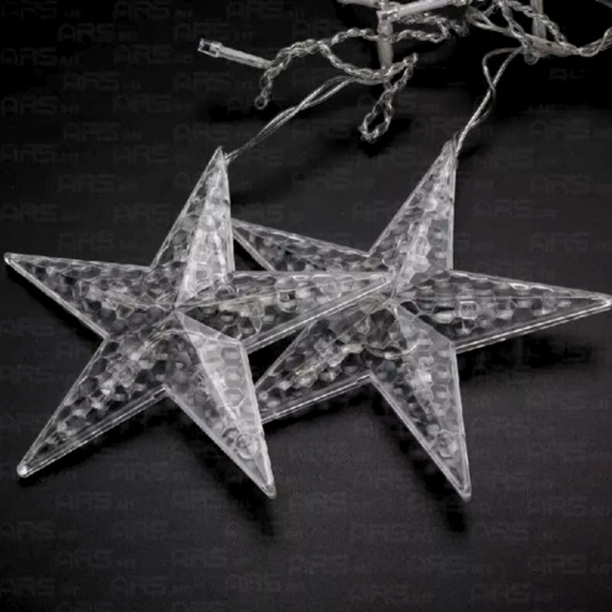 Cascata Estrela Led Com Estrelas Decoração 8 Funções Natal Pisca