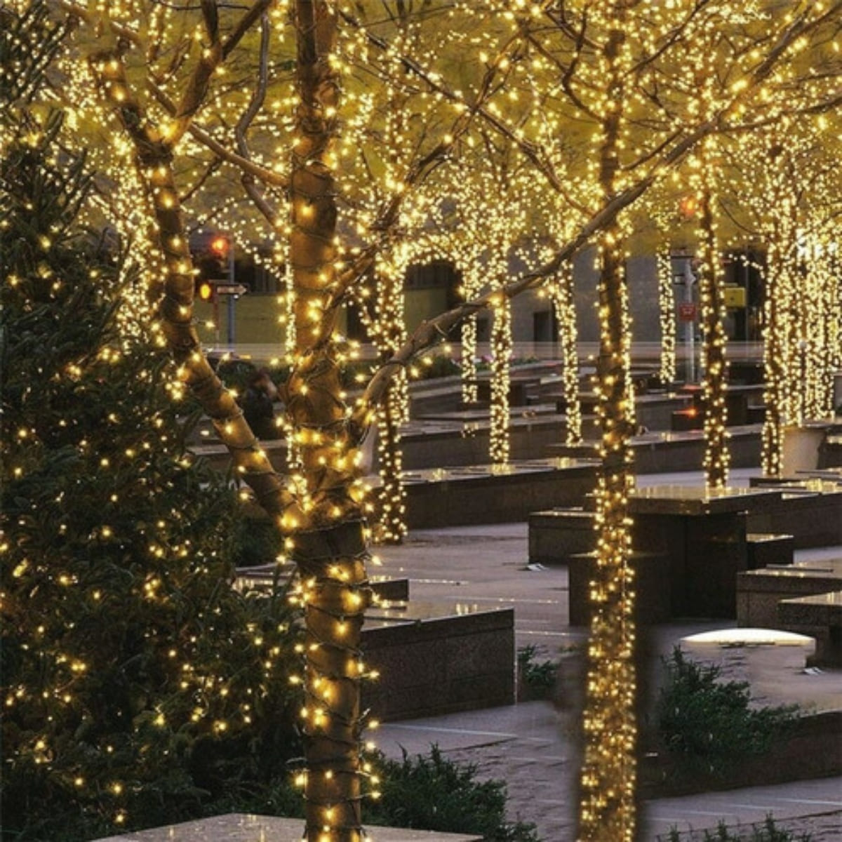 Cordão Pisca de Natal 300 Leds 30 metros Fio Transparente 8 Funções Decoração Para Árvores, Casa e Festas  LuvinCo