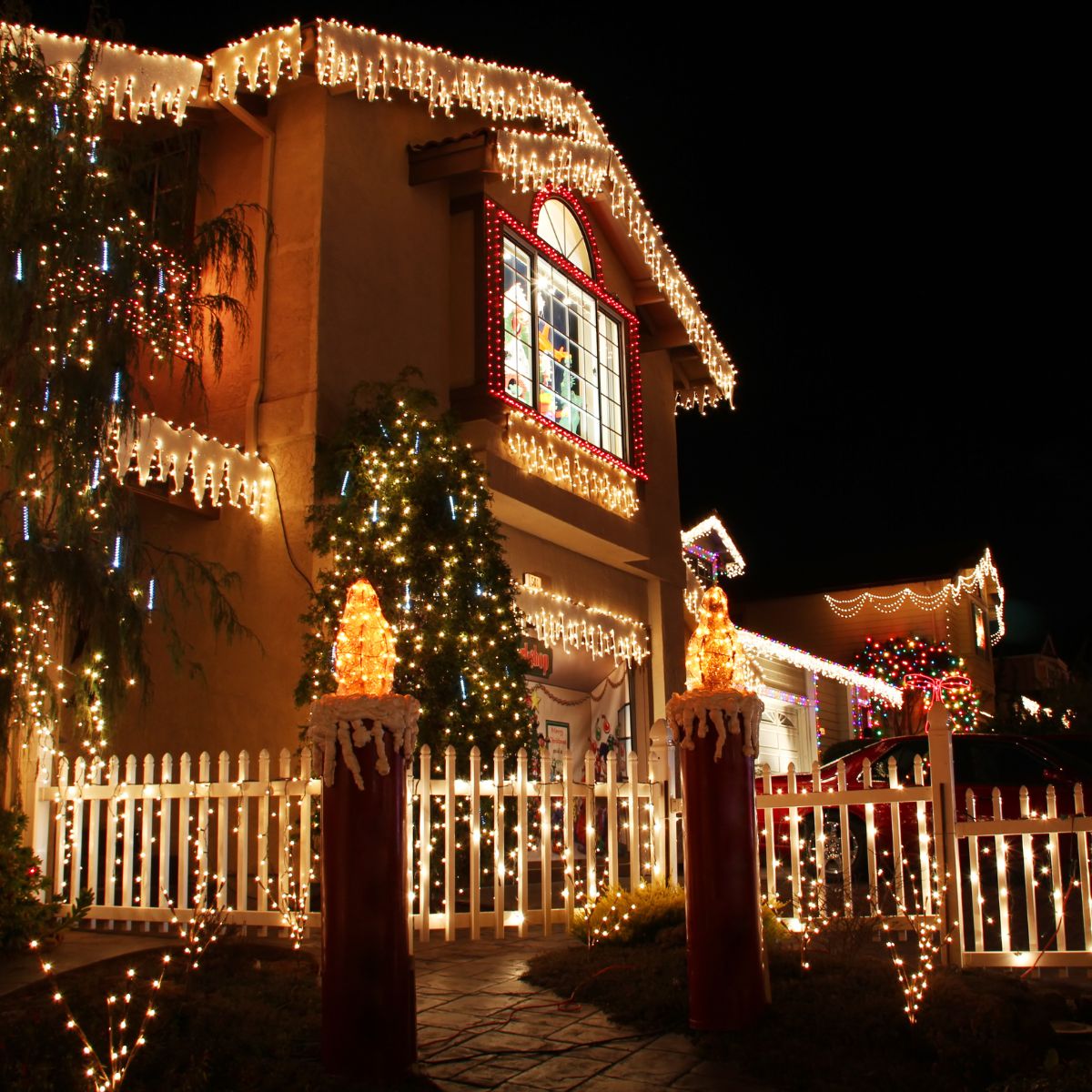 Cordão Pisca de Natal 500 Leds 50 metros Fio Transparente 8 Funções Decoração Para Árvores, Casa e Festas LuvinCo