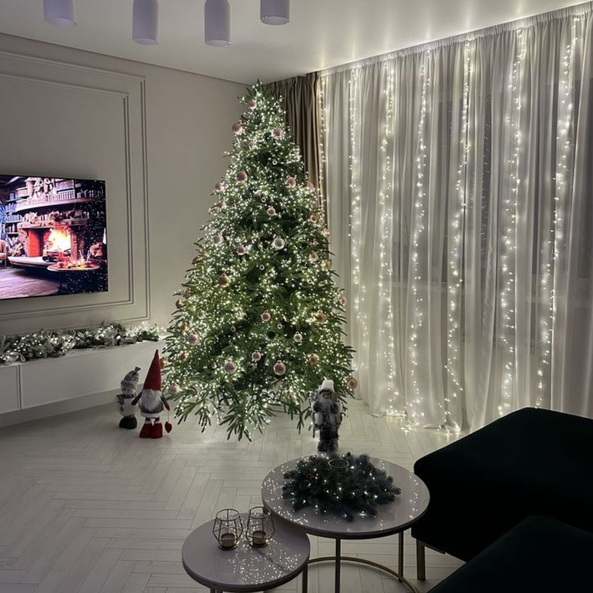 Cordão Pisca de Natal 500 Leds 50 metros Fio Transparente 8 Funções Decoração Para Árvores, Casa e Festas LuvinCo