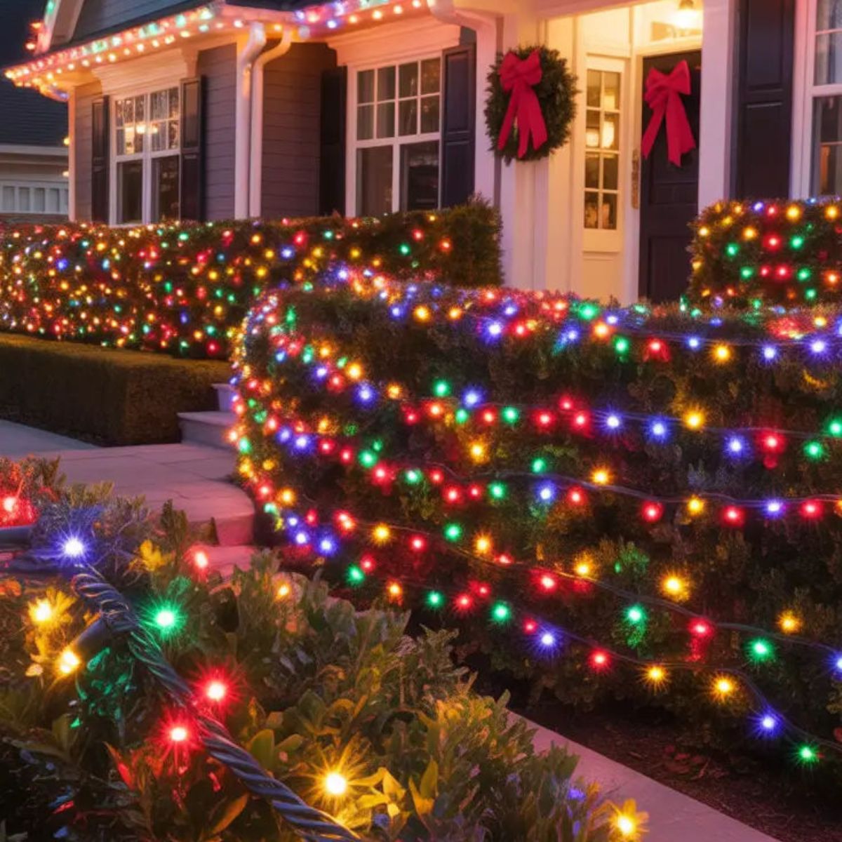 Cordão Pisca de Natal 500 Leds 50 metros Fio Transparente 8 Funções Decoração Para Árvores, Casa e Festas LuvinCo