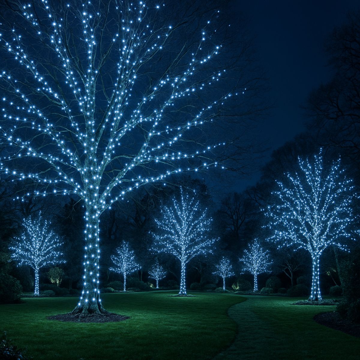 Cordão Pisca de Natal 500 Leds 50 metros Fio Transparente 8 Funções Decoração Para Árvores, Casa e Festas LuvinCo