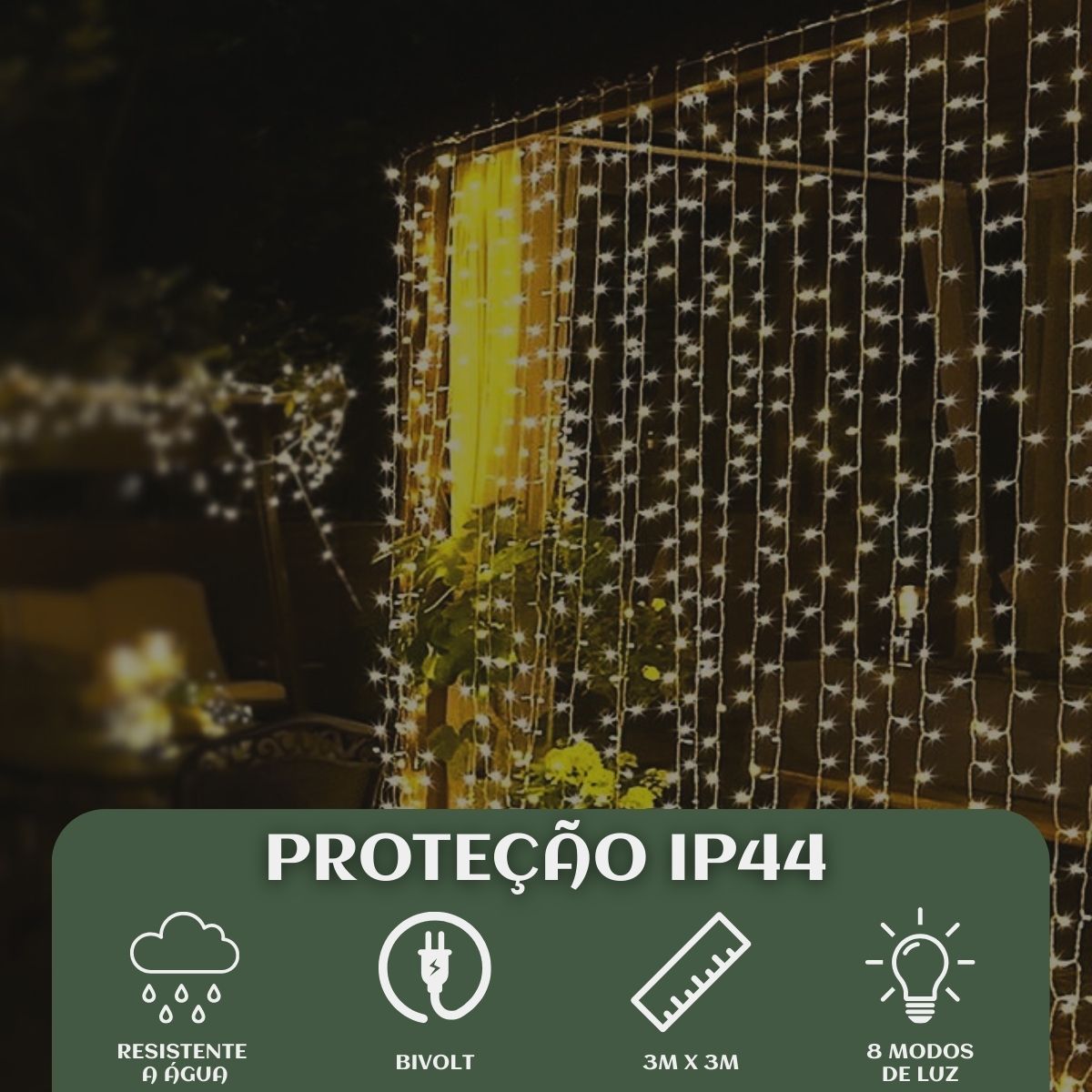 Cortina 300 Leds 3x3m Pisca Pisca USB IP44 8 Modos De Iluminação Luzes De Fada Decoração Natal Festa LuvinCo