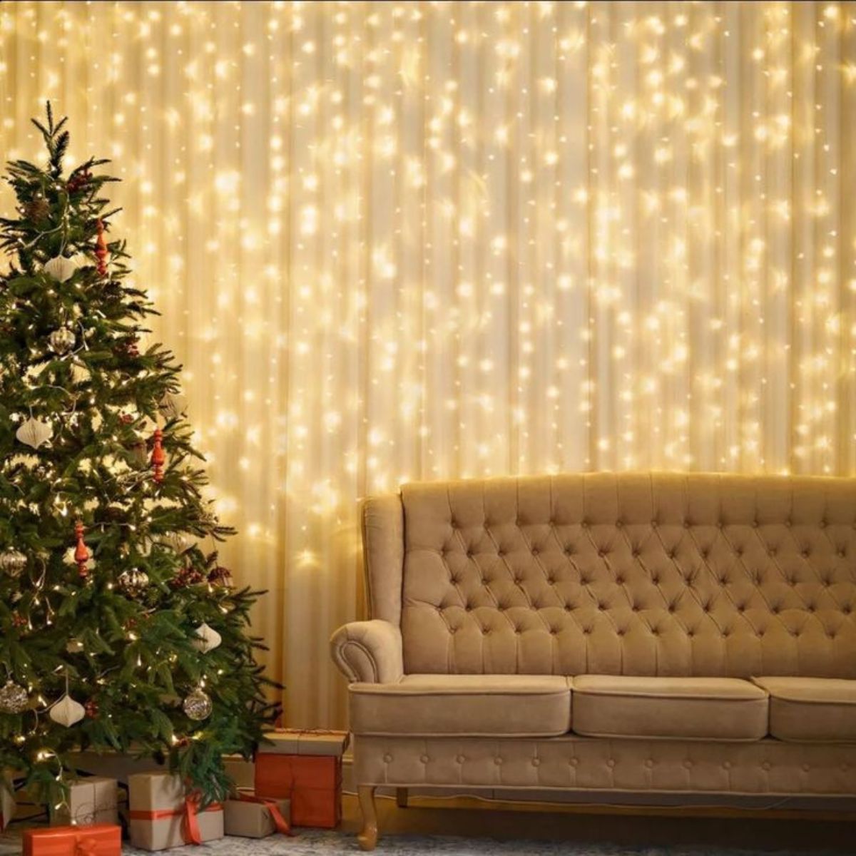 Cortina 300 Leds 3x3m Pisca Pisca USB IP44 8 Modos De Iluminação Luzes De Fada Decoração Natal Festa LuvinCo