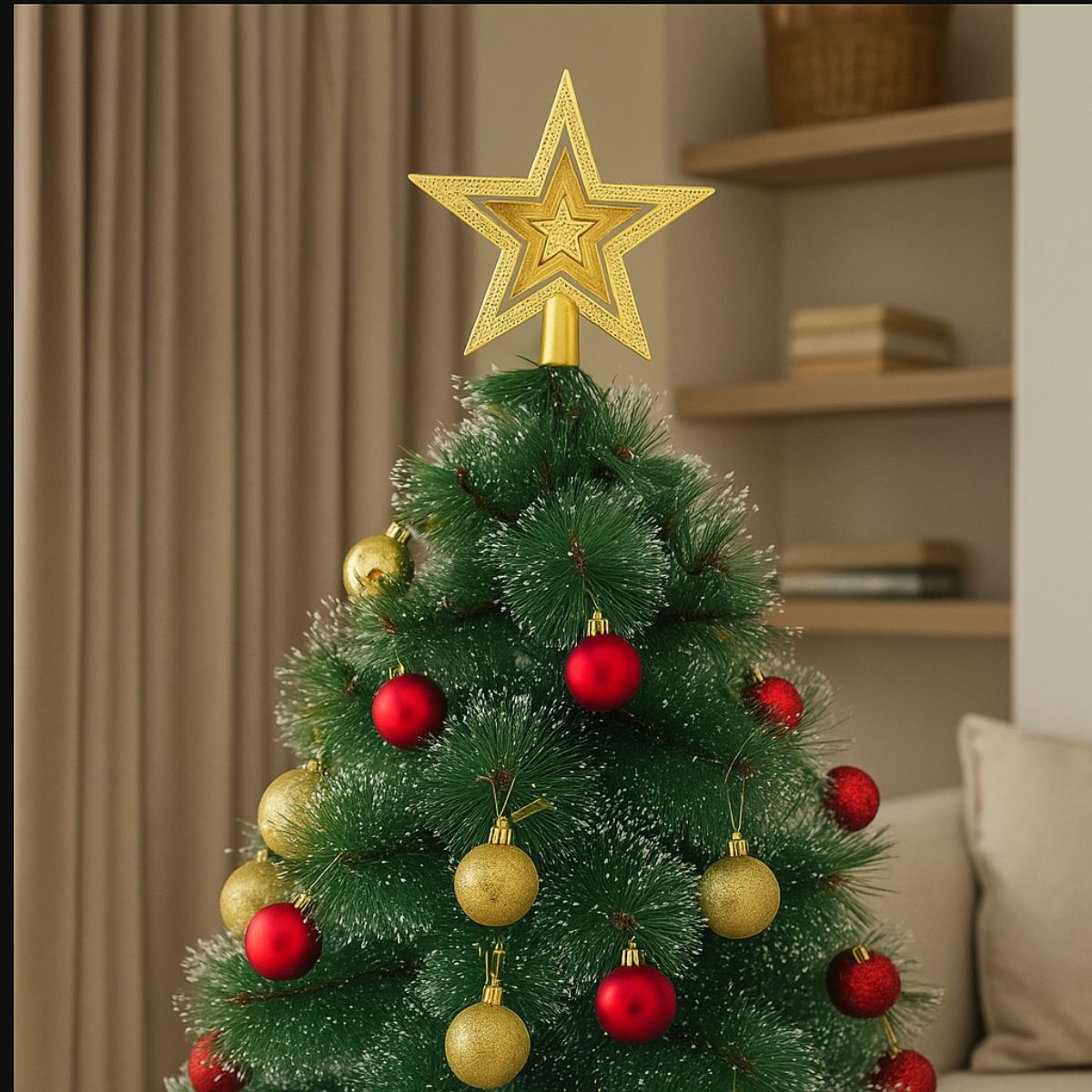 Kit 100 Bolas de Natal Mista Lisas Glitter Decoração Enfeite Árvore de Natal com Ponteira LuvinCo