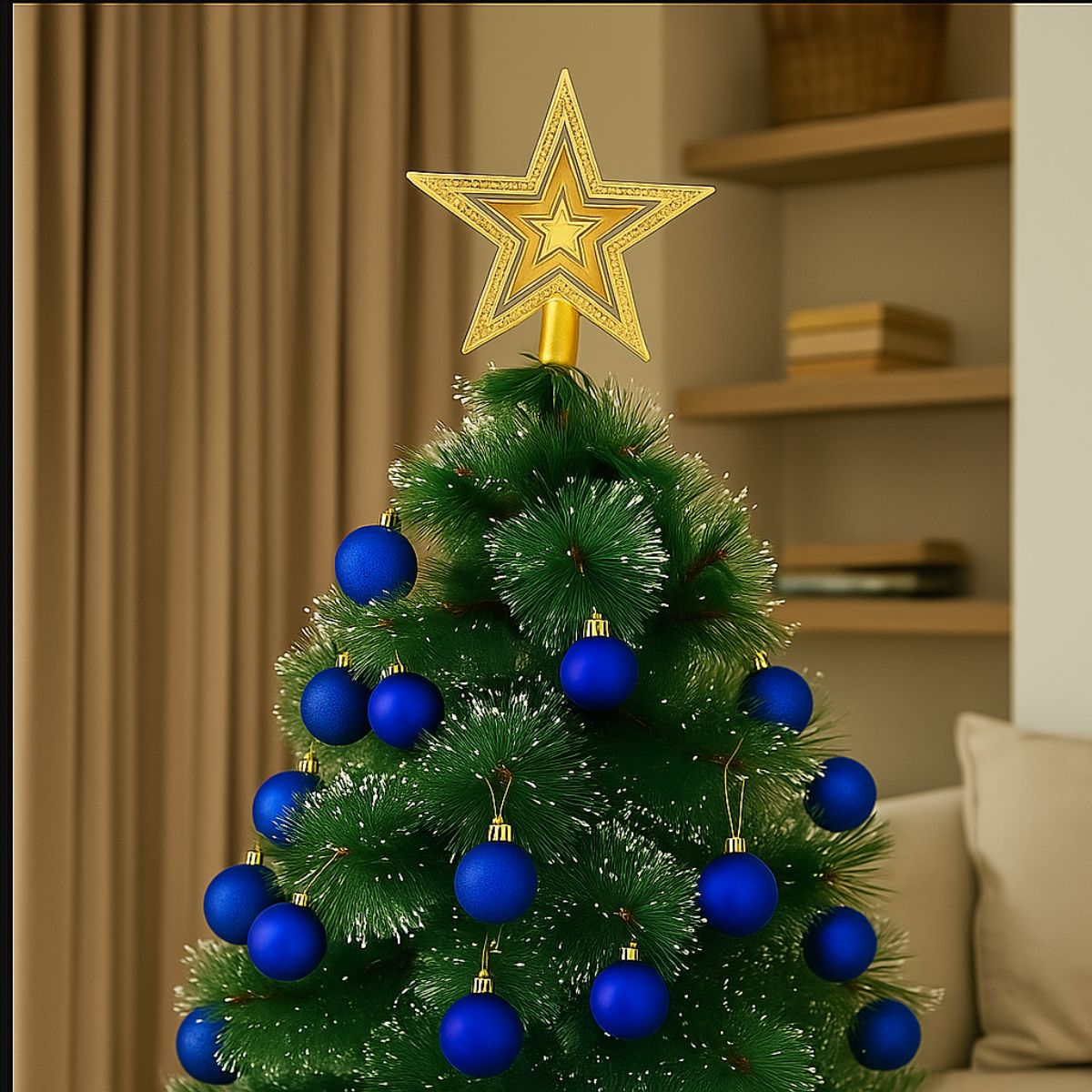 Kit 100 Bolas de Natal Mista Lisas Glitter Decoração Enfeite Árvore de Natal com Ponteira LuvinCo