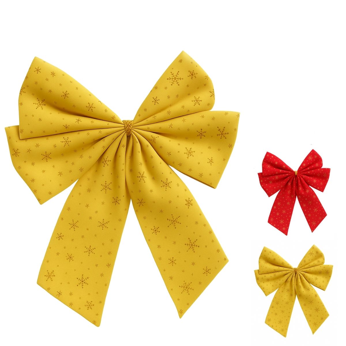 Kit 3 Laços Árvore De Natal Glitter Grandes Enfeite Decoração Luxo Prata/Vermelho/Dourado LuvinCo