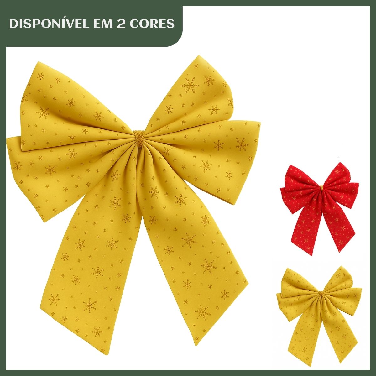 Kit 3 Laços Árvore De Natal Glitter Grandes Enfeite Decoração Luxo Prata/Vermelho/Dourado LuvinCo