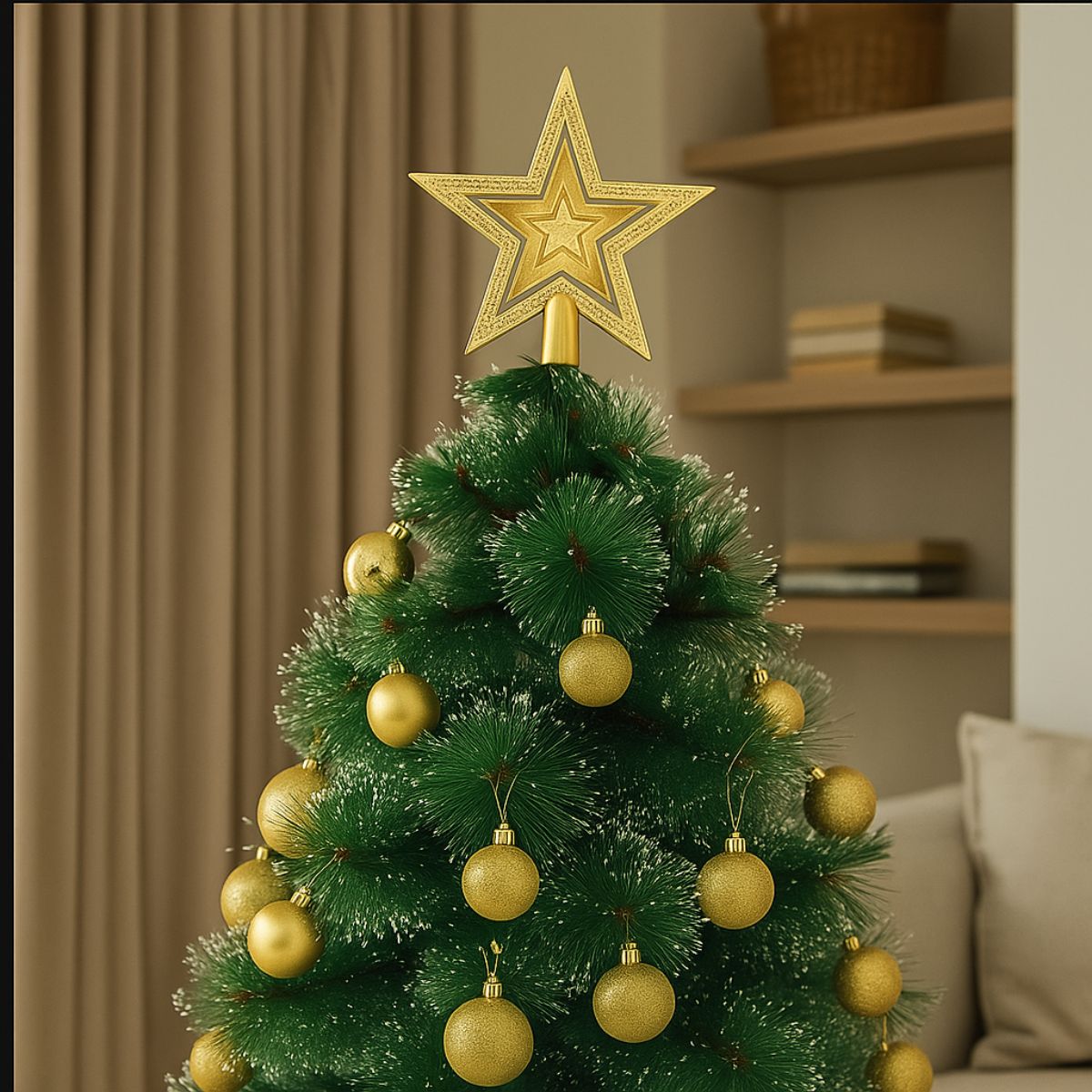 Kit 60 Bolas de Natal Mista Lisas Glitter Decoração Enfeite Árvore de Natal com Ponteira LuvinCo