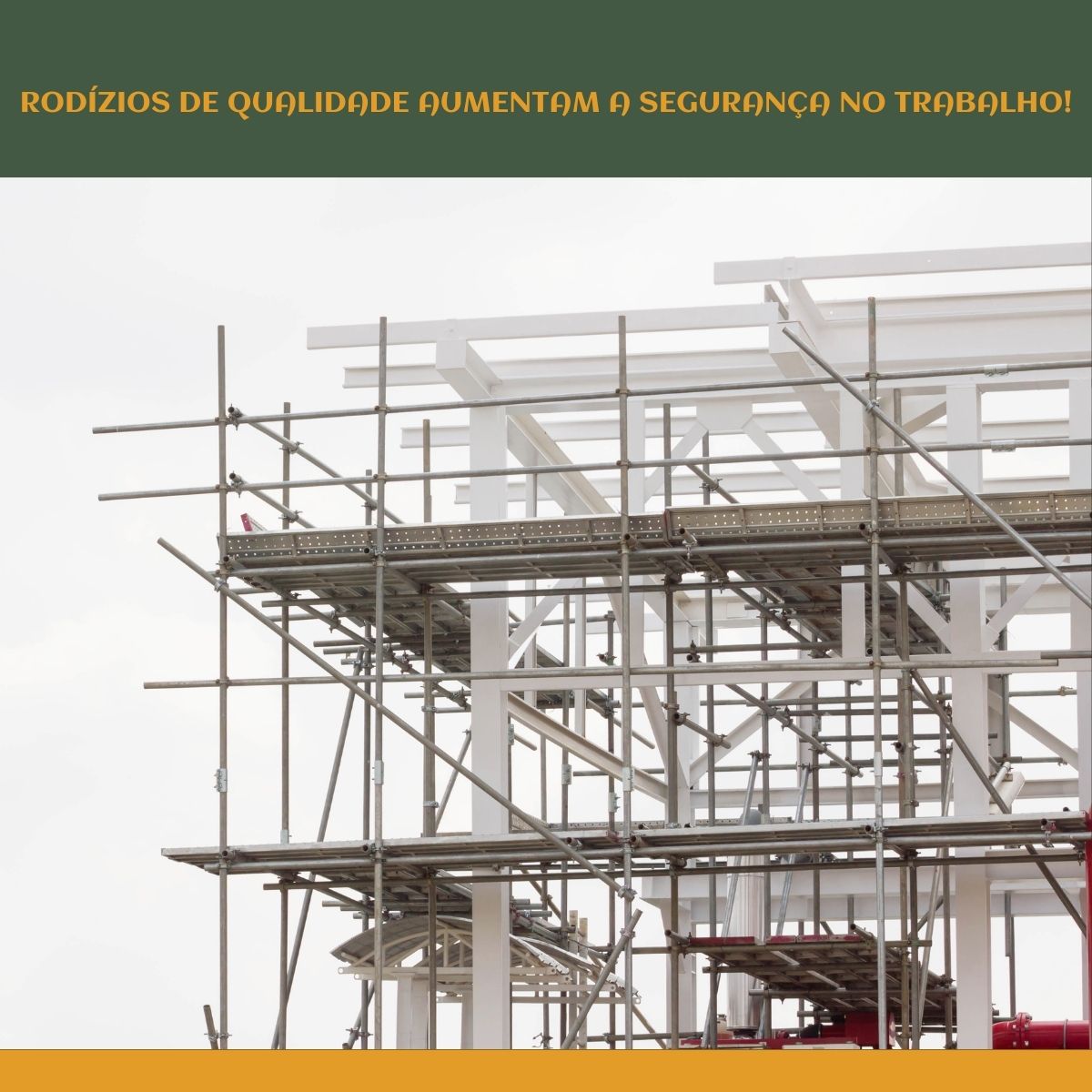 Kit Rodinhas Giratórias Com Trava Freio Para Andaime Suporta Até 400kg Cada Rodízio Industrial Luvinco