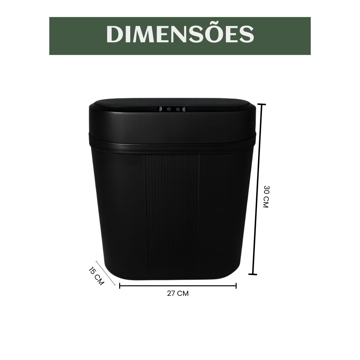 Lixeira Inteligente 12 Litros Grande Automática Sensor Inteligente Aproximação Anti-odor Abrir e Fechar Com Pilhas Recarregáveis E Carregador Luvinco